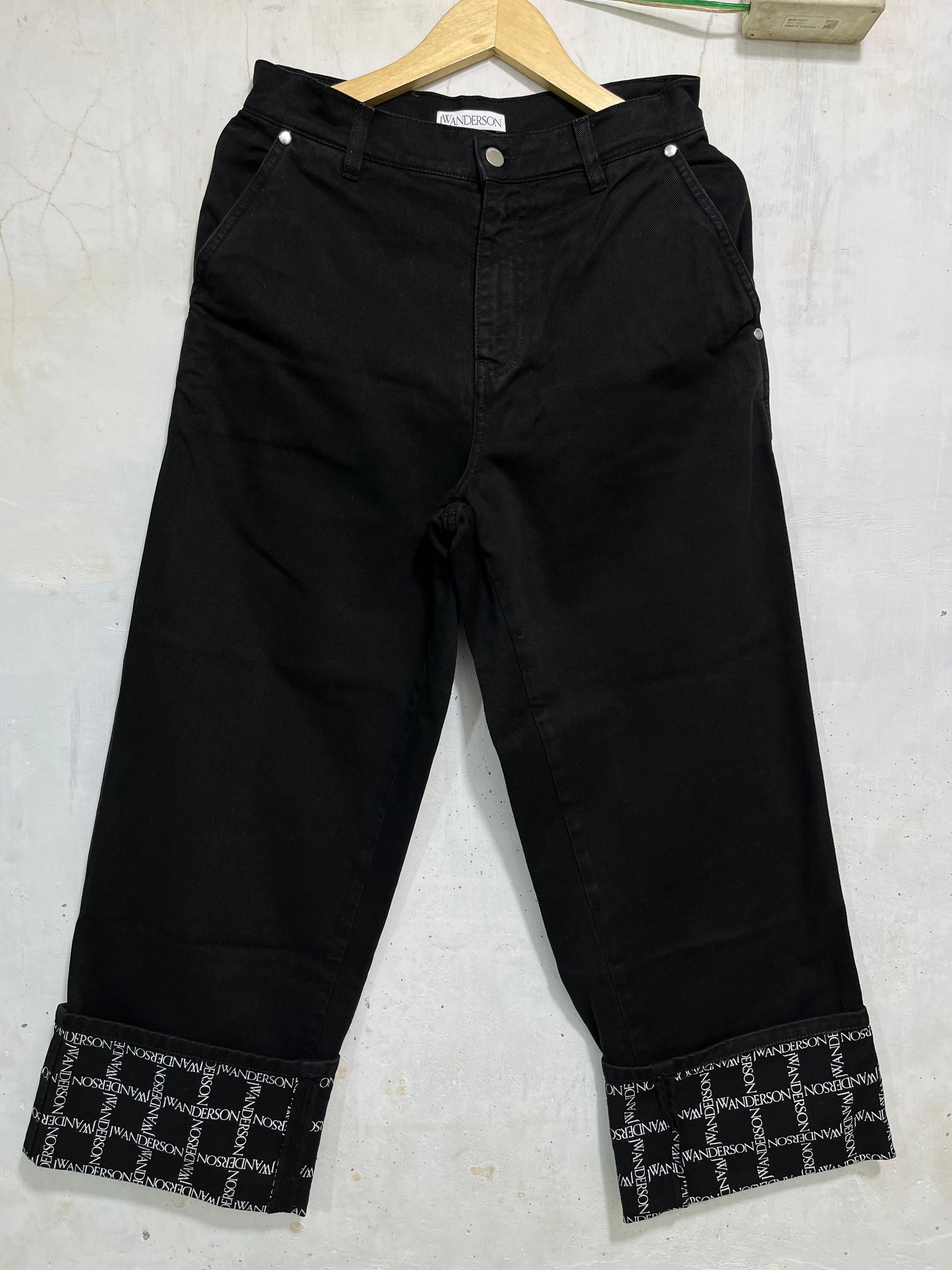 JW Anderson JW Anderson Black Logo Grid Cuff Jeans Size US 30 / EU 46 - 4 Thumbnail