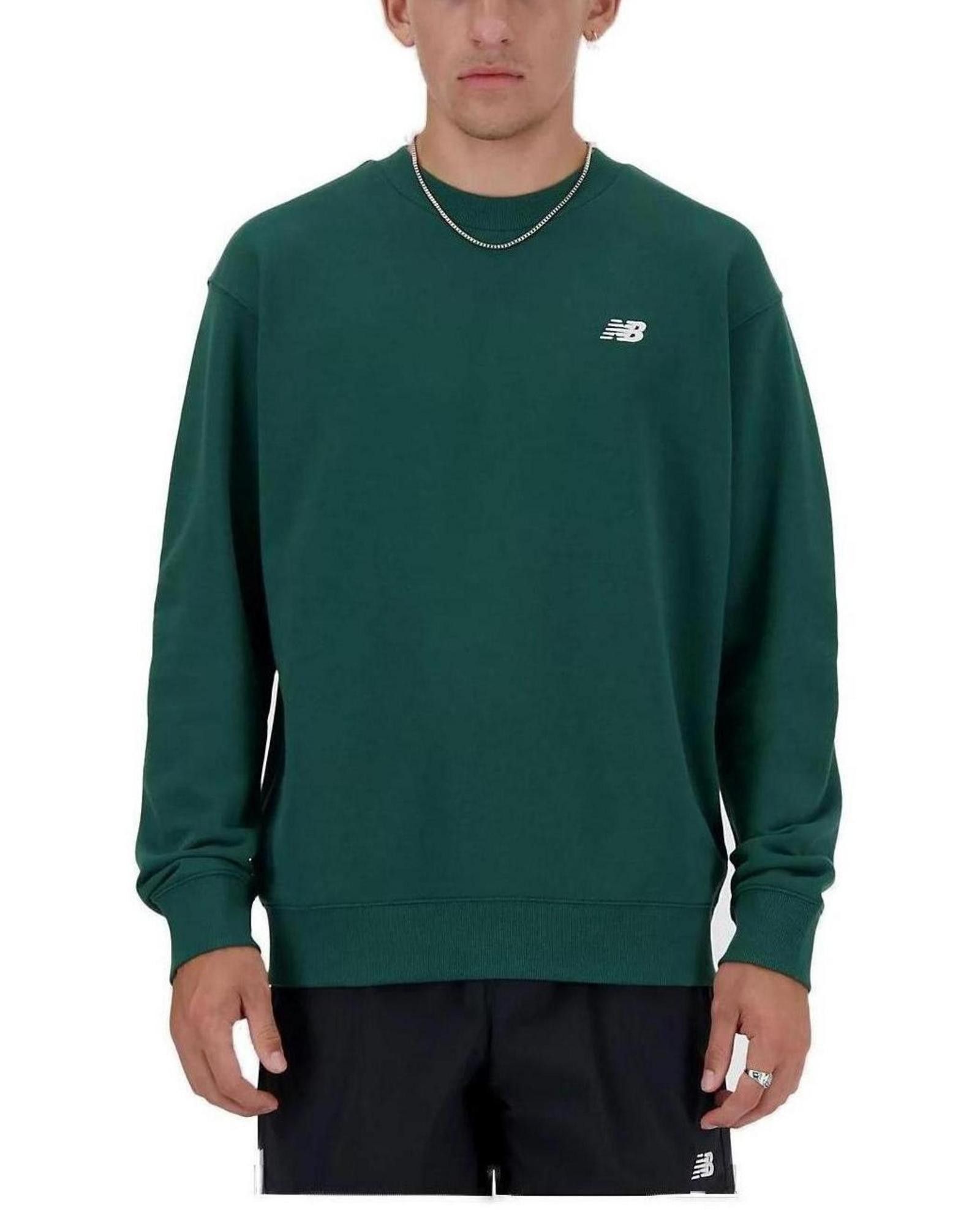 image of New Balance Plain Long Sleeve Sweatshirt With Round Neck in Green, Men's (Size XS)