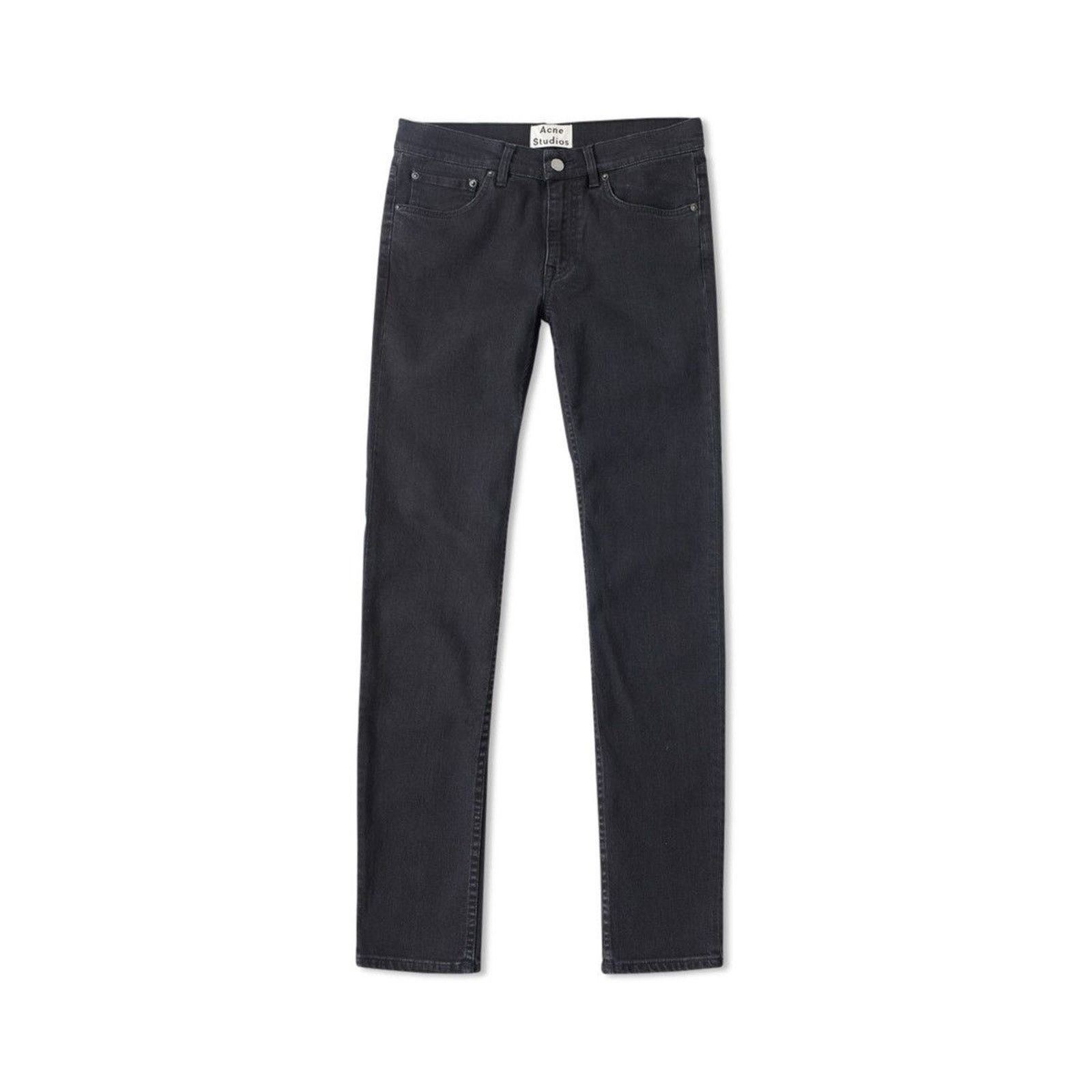 Acne Studios Thin Used Cash Slim Fit Black Denim Pant Jeans