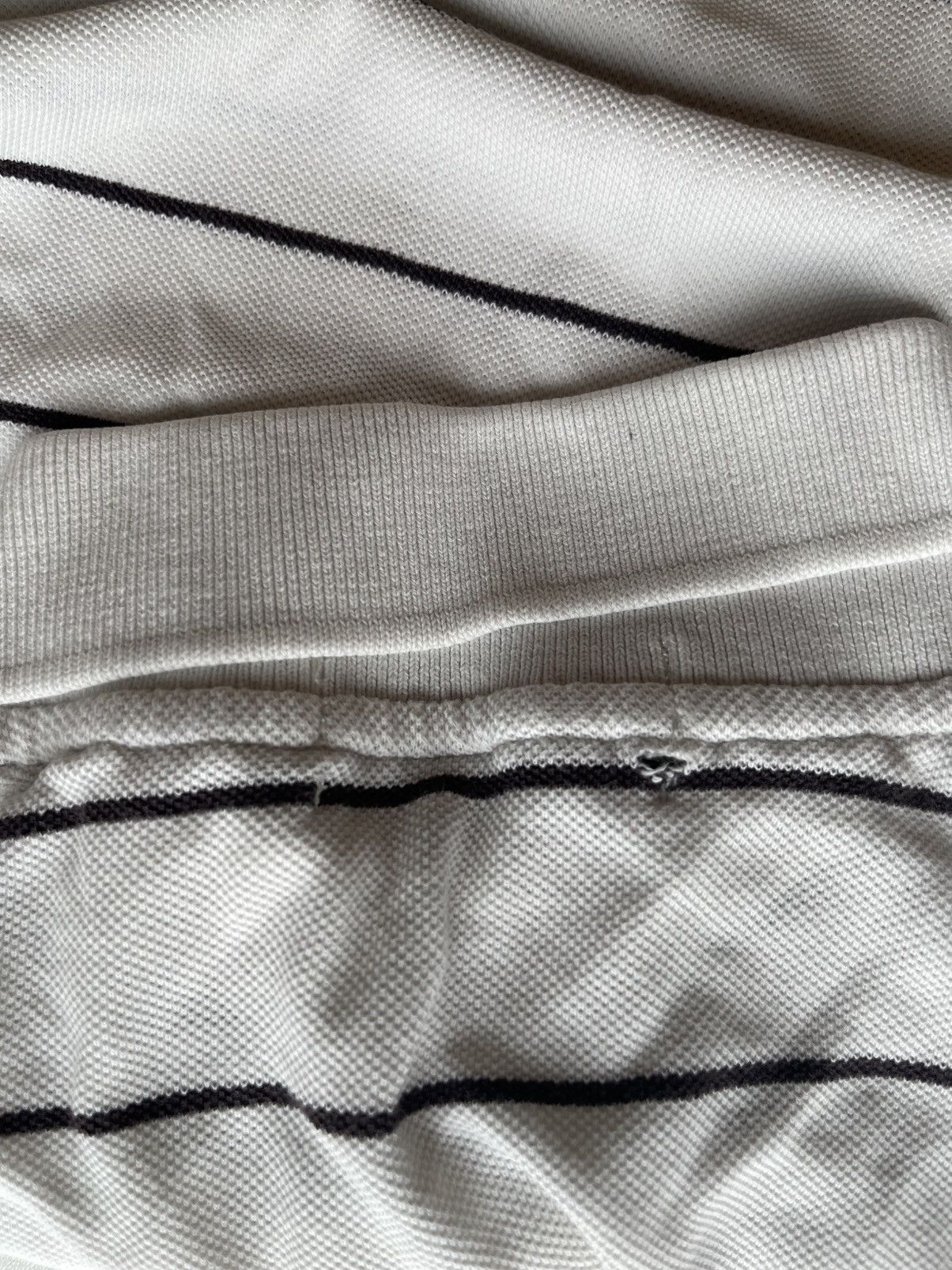 Massimo Osti × Stone Island × Vintage STONE ISLAND STRIPED POLO SHIRT SIZE M WHITE WITH BLAC LINES Size US M / EU 48-50 / 2 - 4 Thumbnail