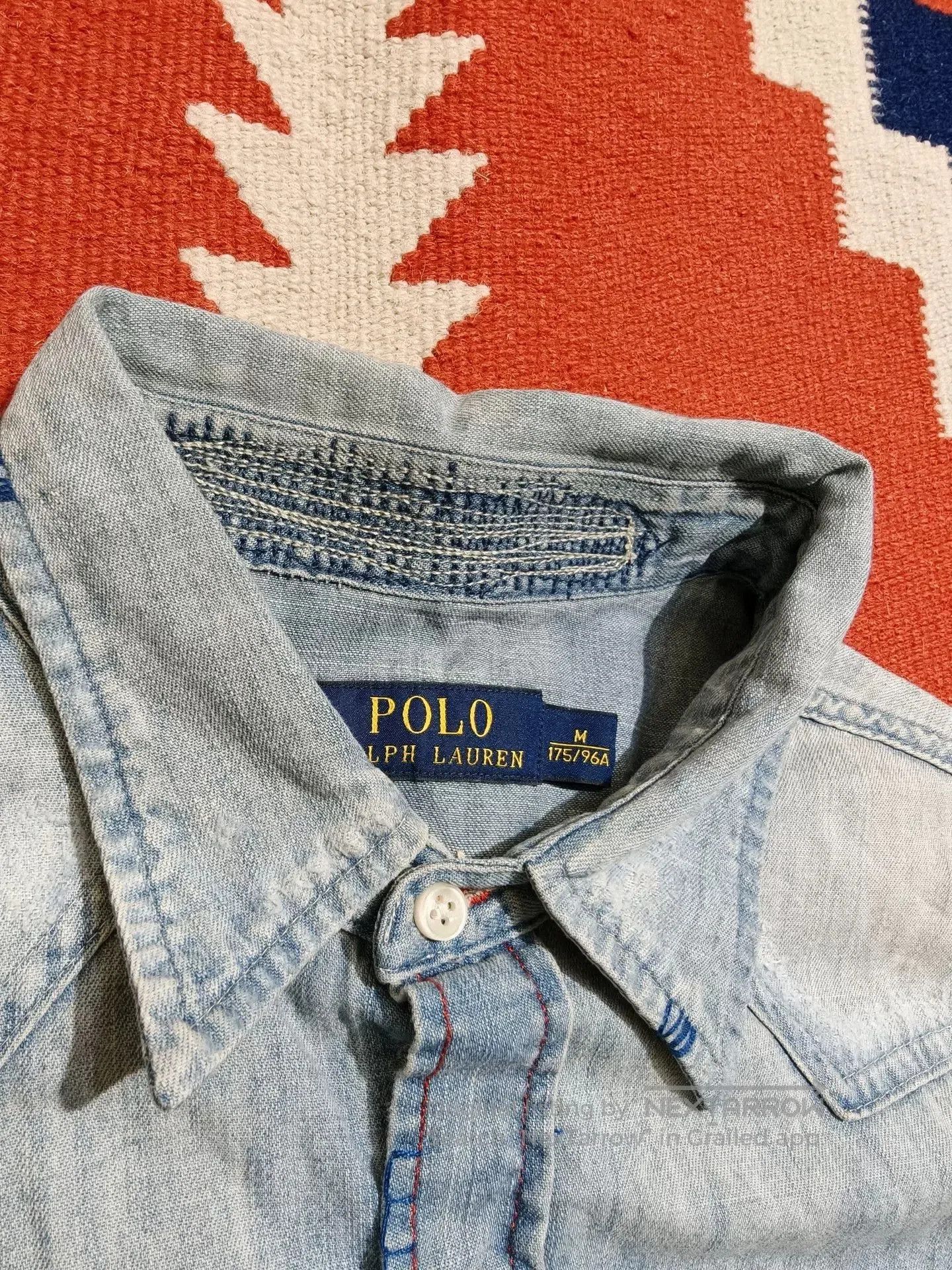 RRL Ralph Lauren Embroidered Southwestern Denim Shirt. Size US M / EU 48-50 / 2 - 6 Thumbnail