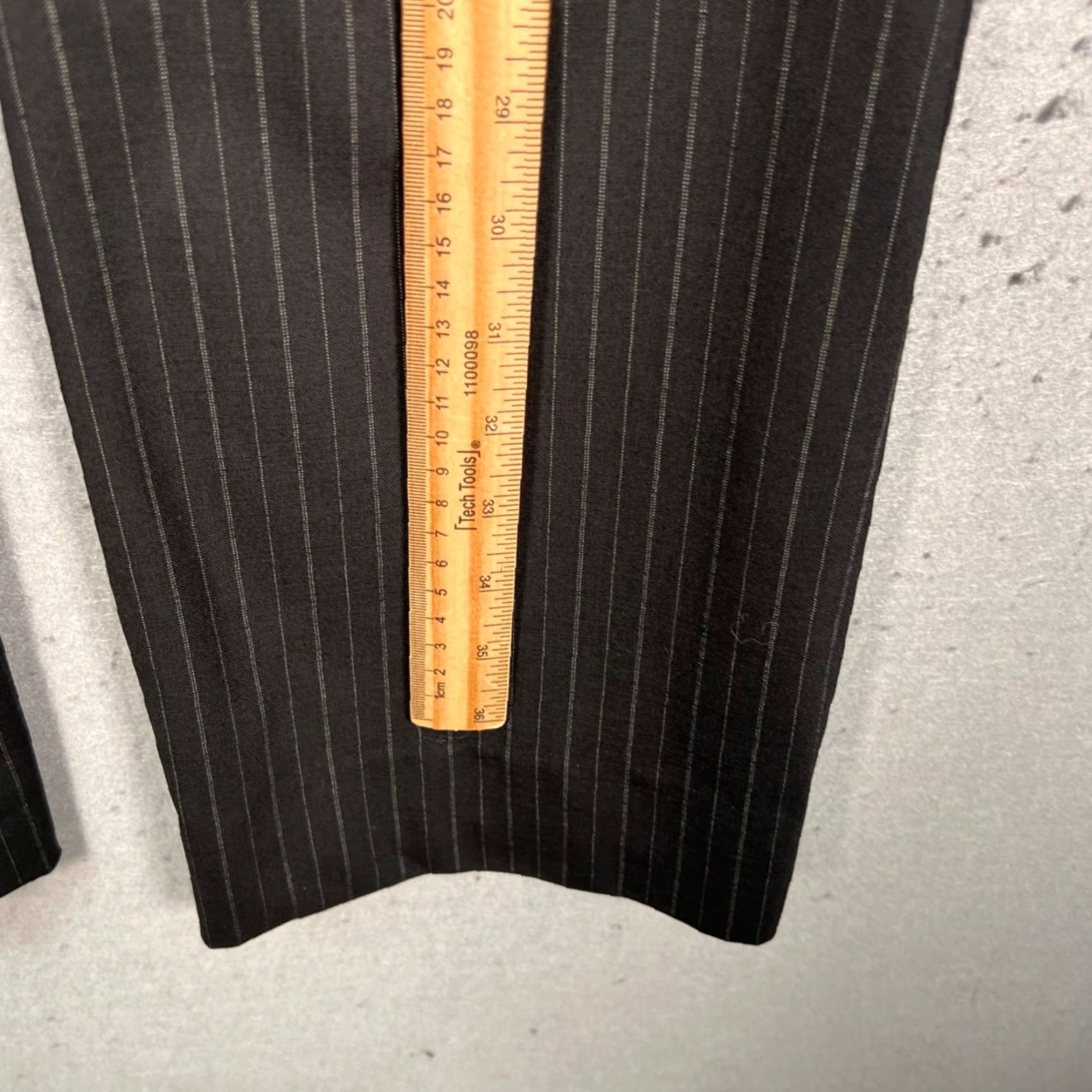 Club Monaco Club Monaco Womens Dress Pants Black Pinstripe Wool Blend Size 0 Straight Front Flat Dress Pants Womens Size 25" / US 0 / IT 36 - 6 Thumbnail
