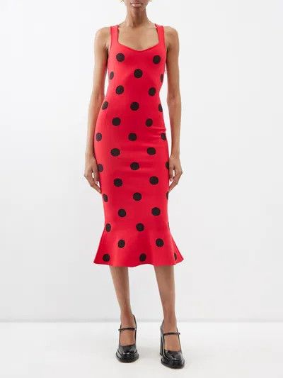Marni o1y1025 Midi Dress in Red/Black Size M / US 6-8 / IT 42-44 - 1 Thumbnail