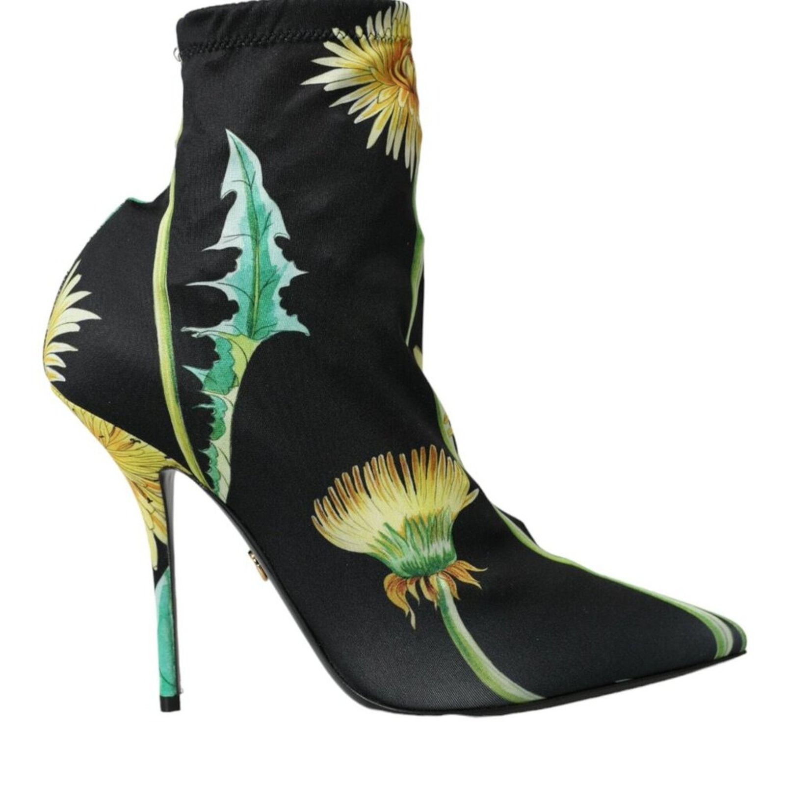 Dolce & Gabbana Dolce & Gabbana Black Floral Jersey Stretch Ankle Boots Size US 9 / IT 39 - 3 Thumbnail