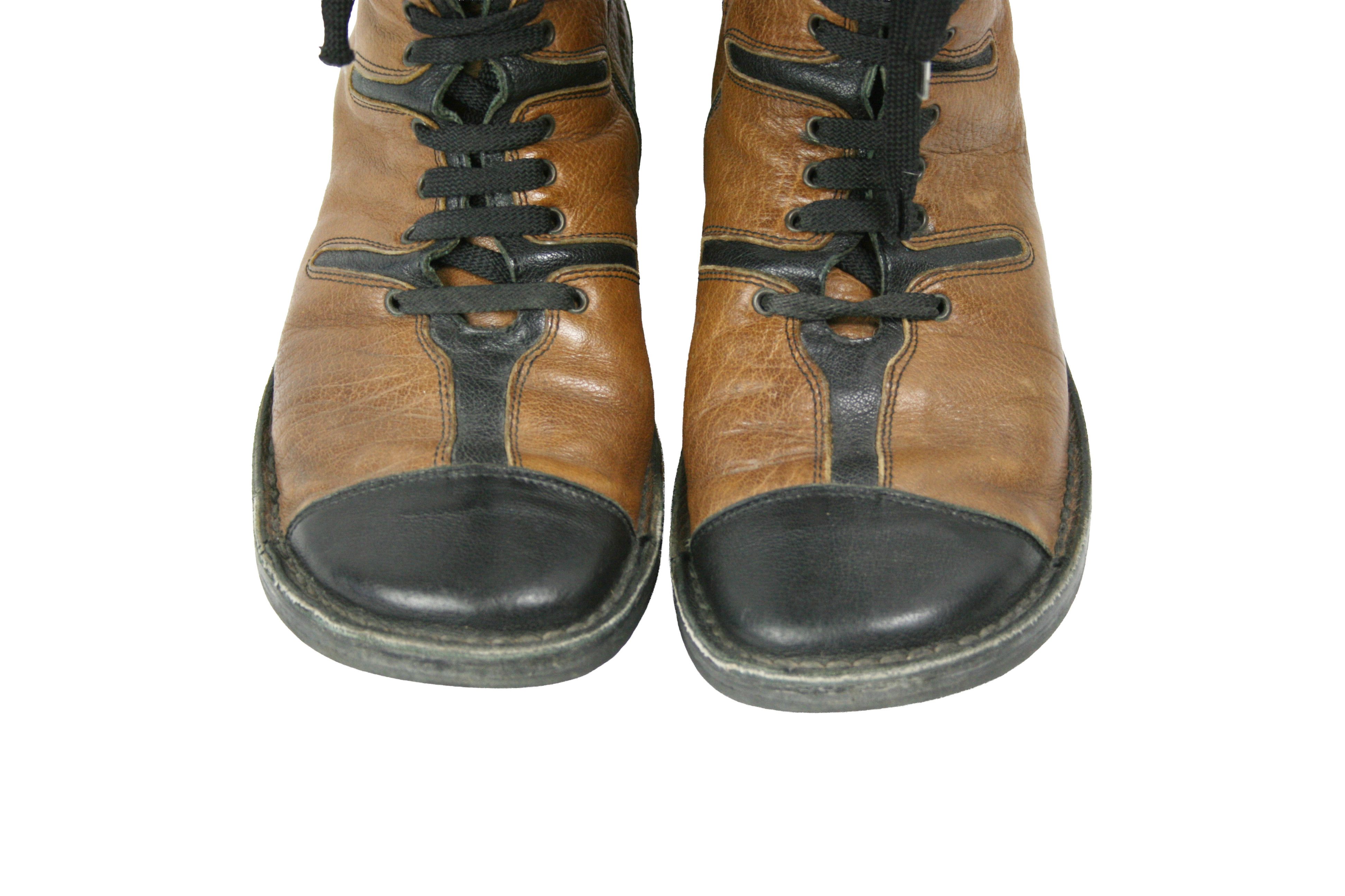Japanese Brand Bubetti 00S Y2K Avant Garde Crepe Boots Vintage Size US 10.5 / IT 40.5 - 5 Thumbnail