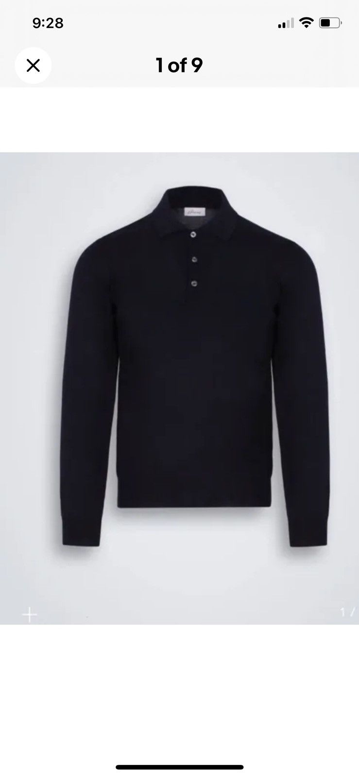 image of Brioni Essential Navy Blue Long-Sleeved Polo Sweater, Men's (Size 2XL)