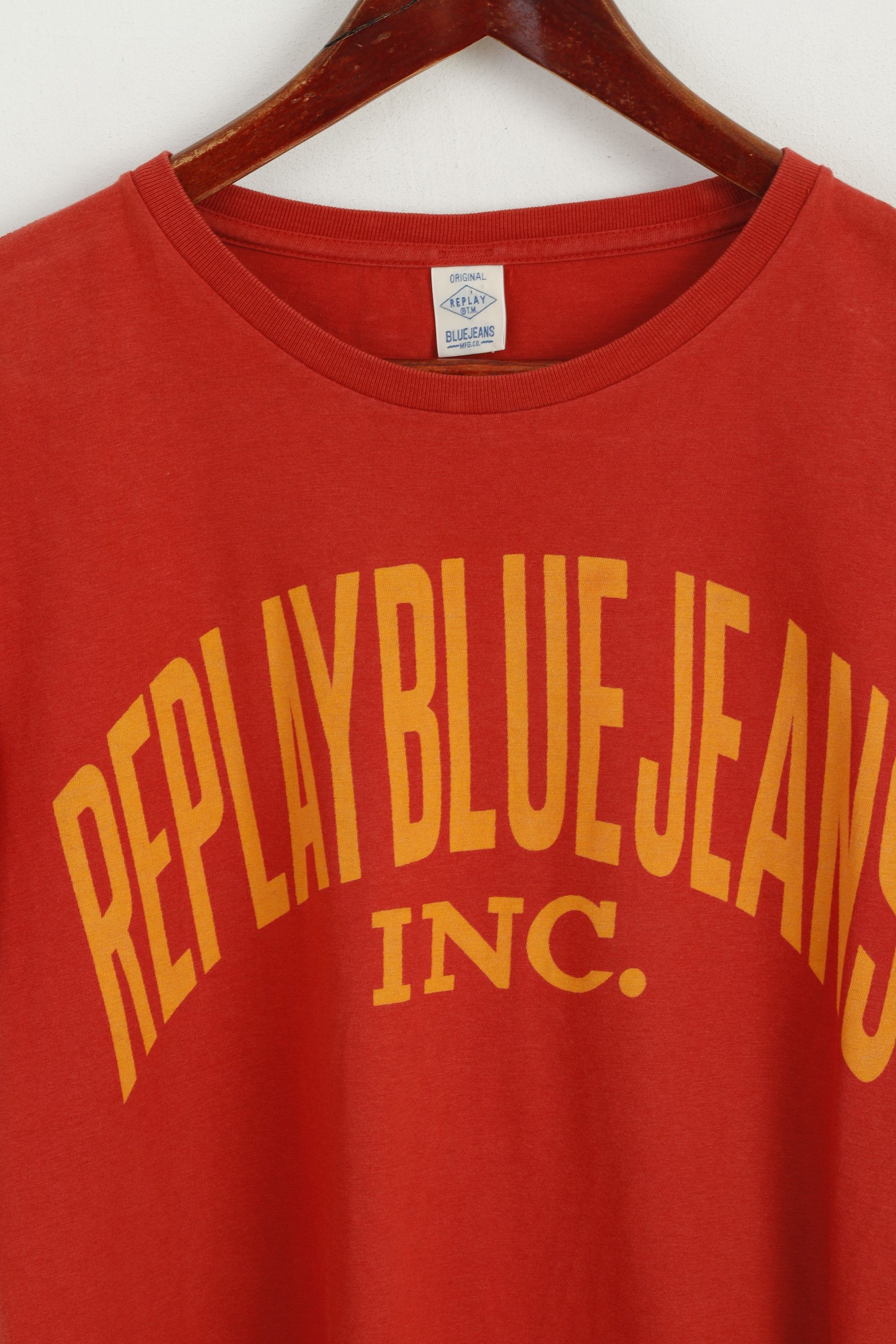 Replay Replay Men M Shirt Orange Graphic Cotton Crew Neck 6399 Size US M / EU 48-50 / 2 - 3 Thumbnail