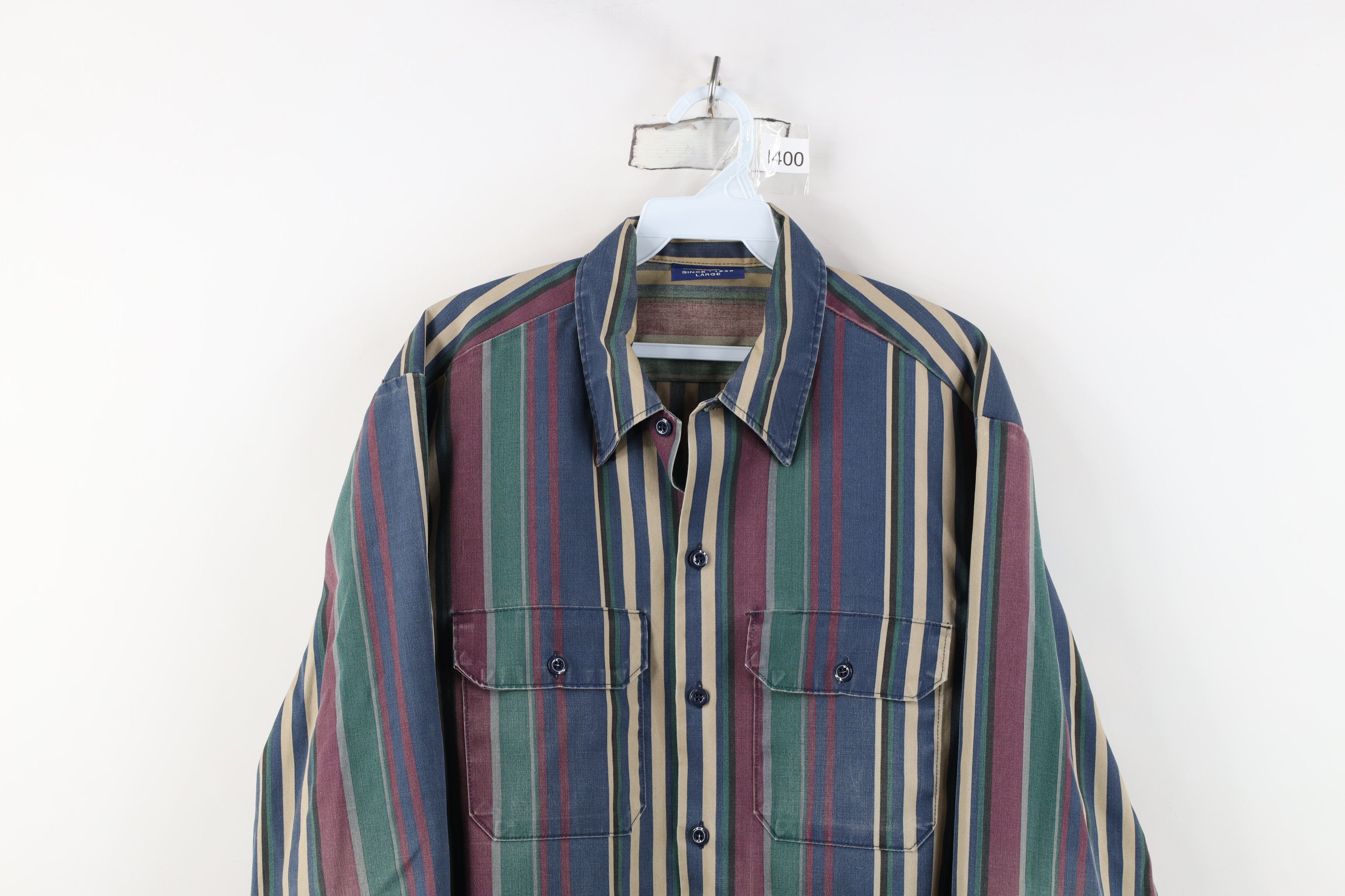 Dickies Vintage 90s Dickies Striped Collared Button Shirt USA Size US L / EU 52-54 / 3 - 2 Thumbnail