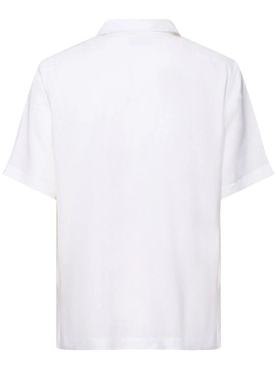 Lardini o1lsvrm0425 Linen Short Sleeves Shirt in White Size US M / EU 48-50 / 2 - 2 Thumbnail