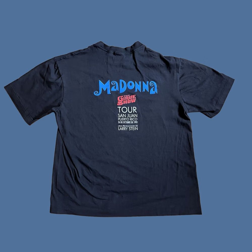 Vintage VINTAGE Madonna Girlie Show Tour Shirt Men's L Black Puerto Rico 1993 DRY ROT Under the Sun T-Shirt Unisex Adults 90s Music City Growth? Size US L / EU 52-54 / 3 - 1 Thumbnail