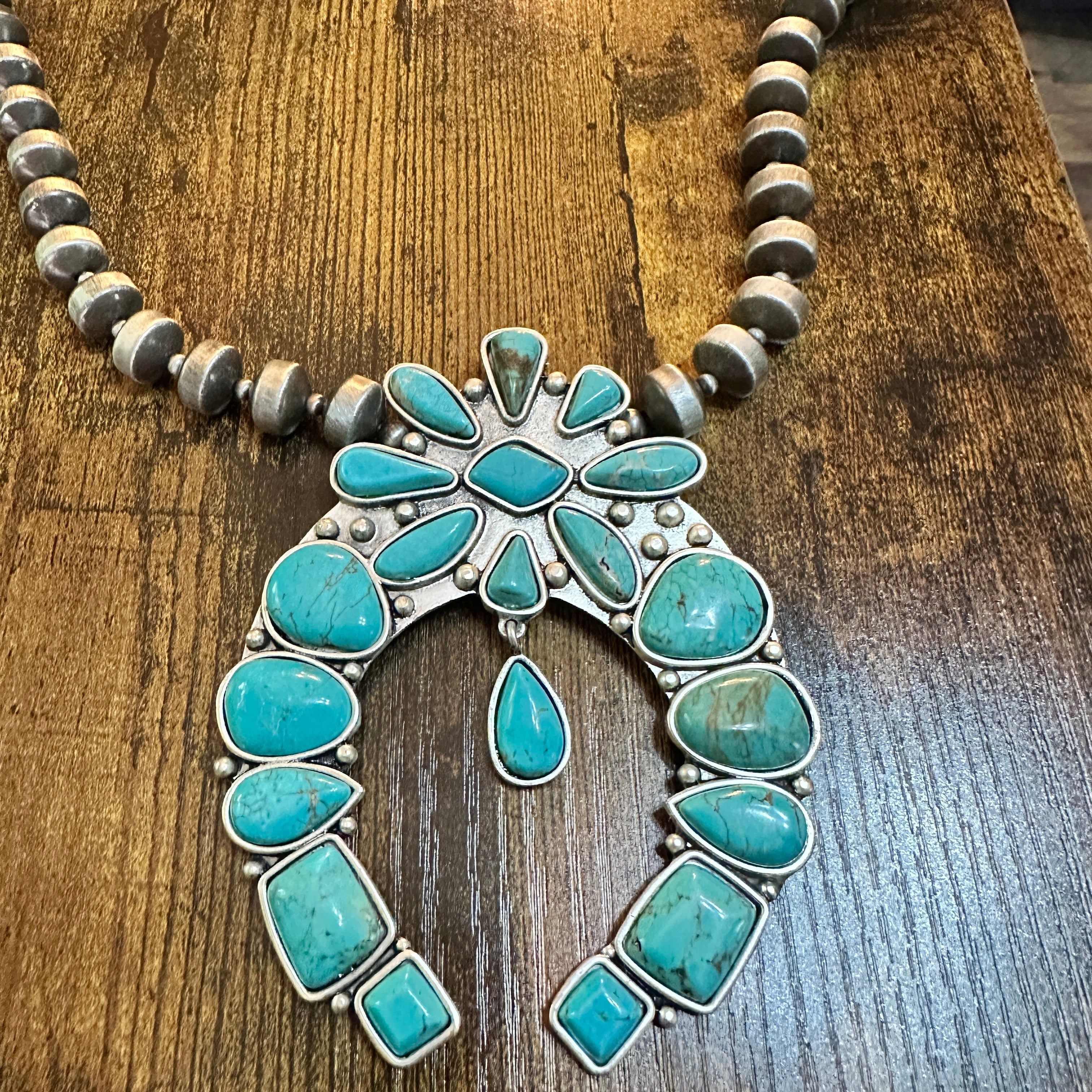 Other Extra Long Handmade Squash Naja Turquoise Necklace with Anti Size ONE SIZE - 3 Thumbnail