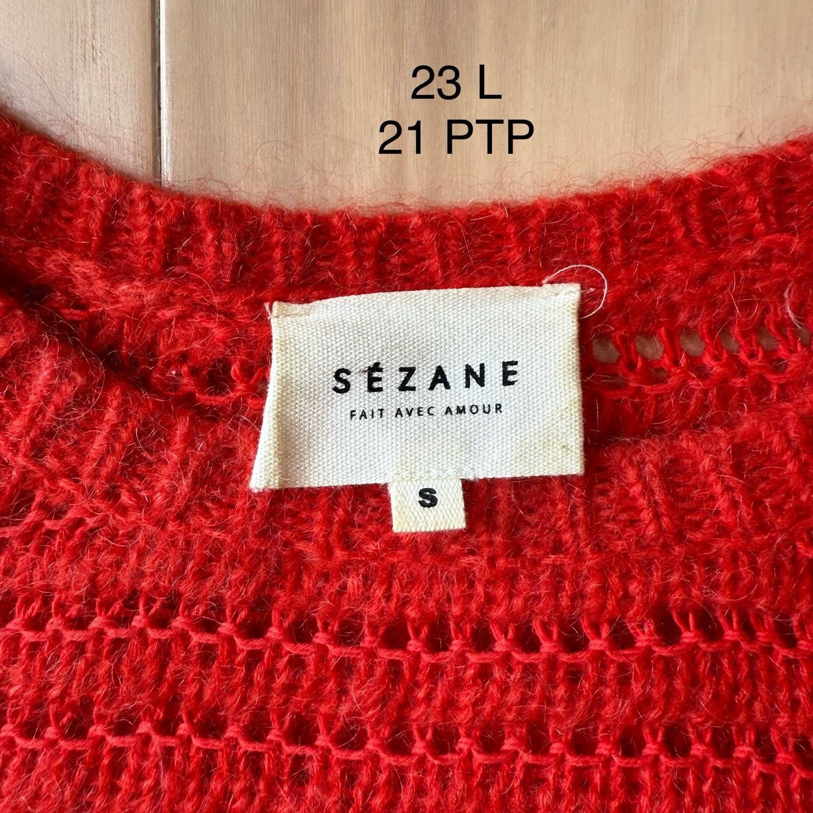 Sezane Sezane Gaston Sweater Women's Small Red Wool Cashmere Size S / US 4 / IT 40 - 7 Thumbnail