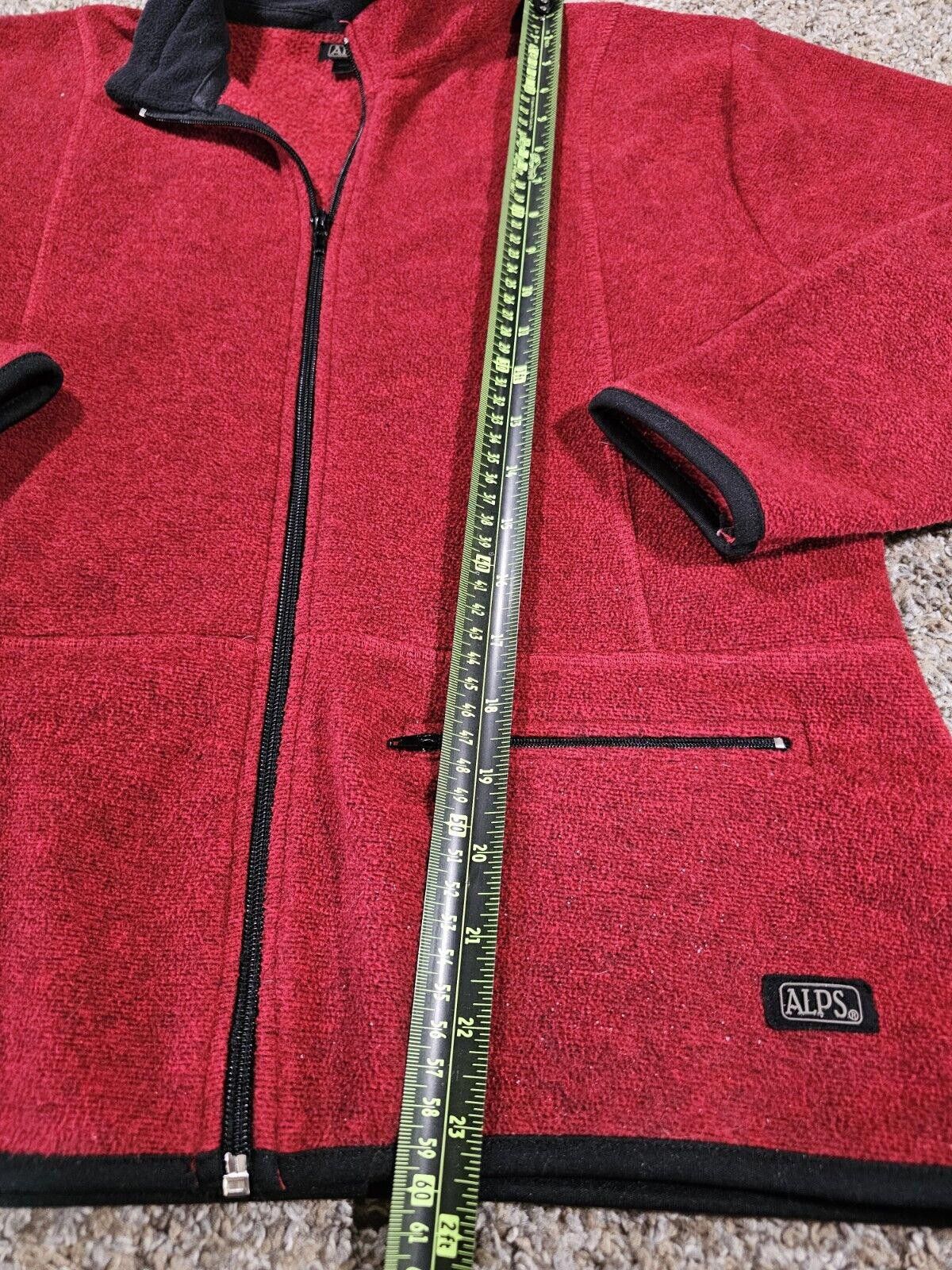 Designer Alps Red Fleece Jacket Full Zip Medium Pocket Size M / US 6-8 / IT 42-44 - 5 Thumbnail