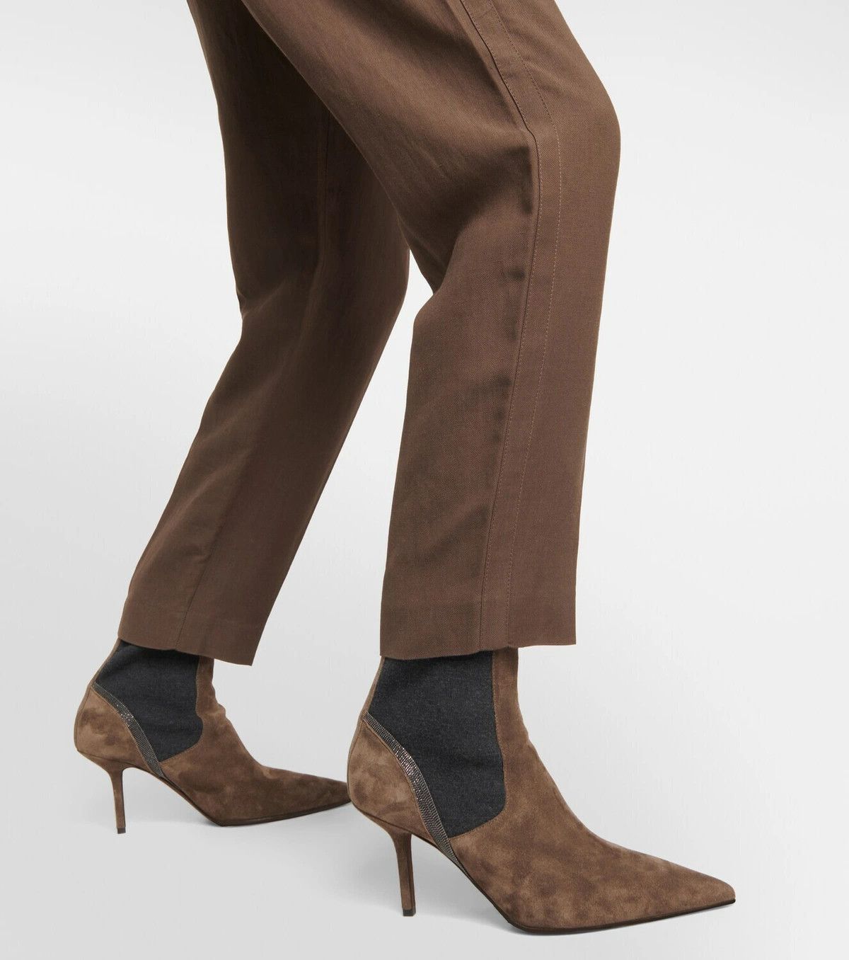 Brunello Cucinelli o1y0725 Ankle Boots in Khaki/Black Size US 10 / IT 40 - 5 Thumbnail
