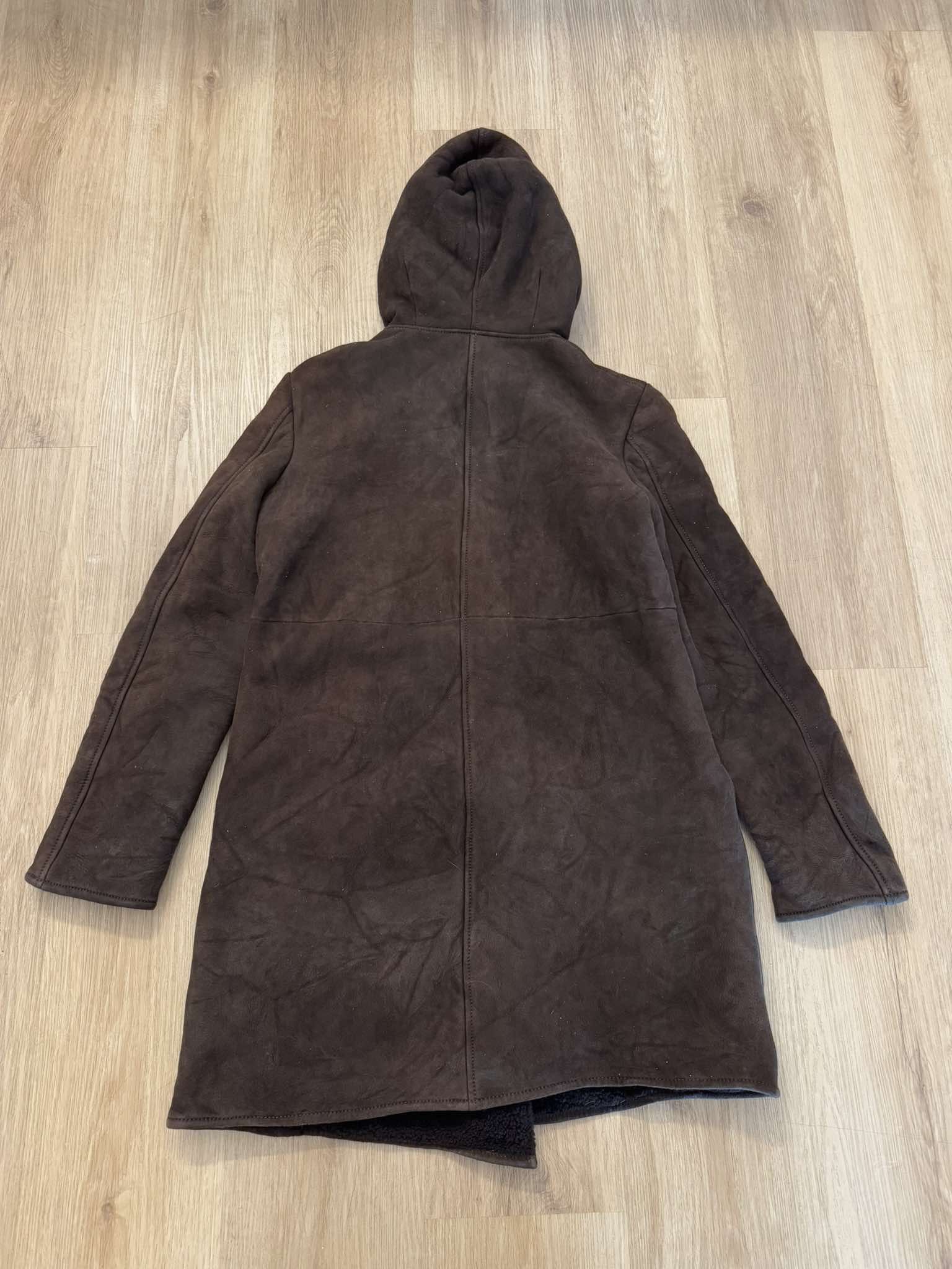 Jil Sander leather fur coat vintage 90s archive size 38 M