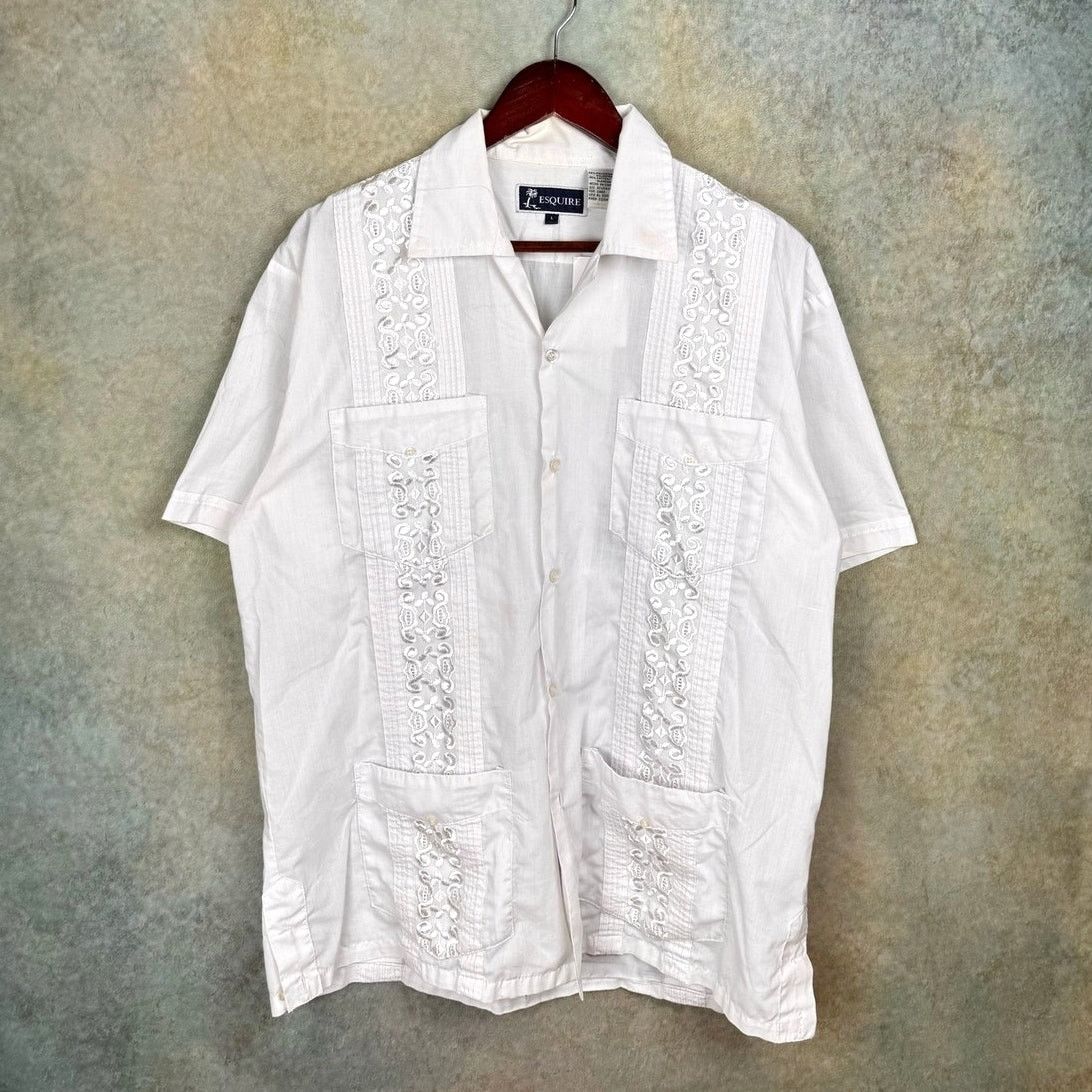 Vintage VTG 90s Button Down Short Sleeve Shirt Sz L Embroidered Size US L / EU 52-54 / 3 - 1 Thumbnail