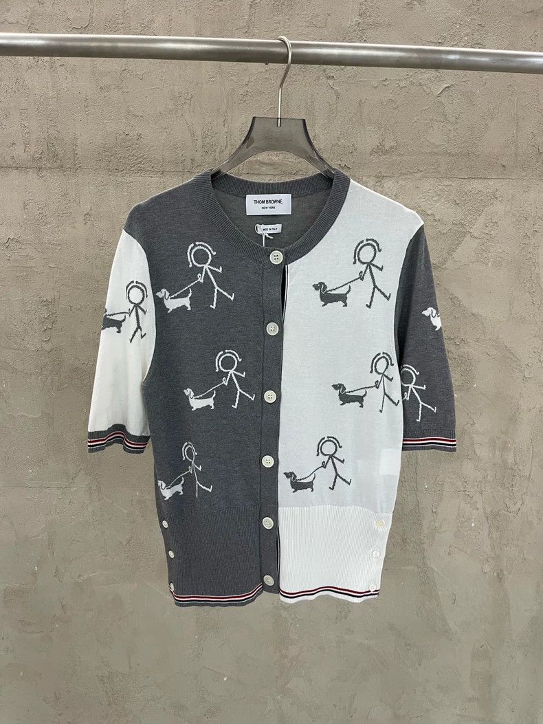 Thom Browne Thom Browne size1 Gray and white striped dog walking man kn Size US S / EU 44-46 / 1 - 3 Thumbnail