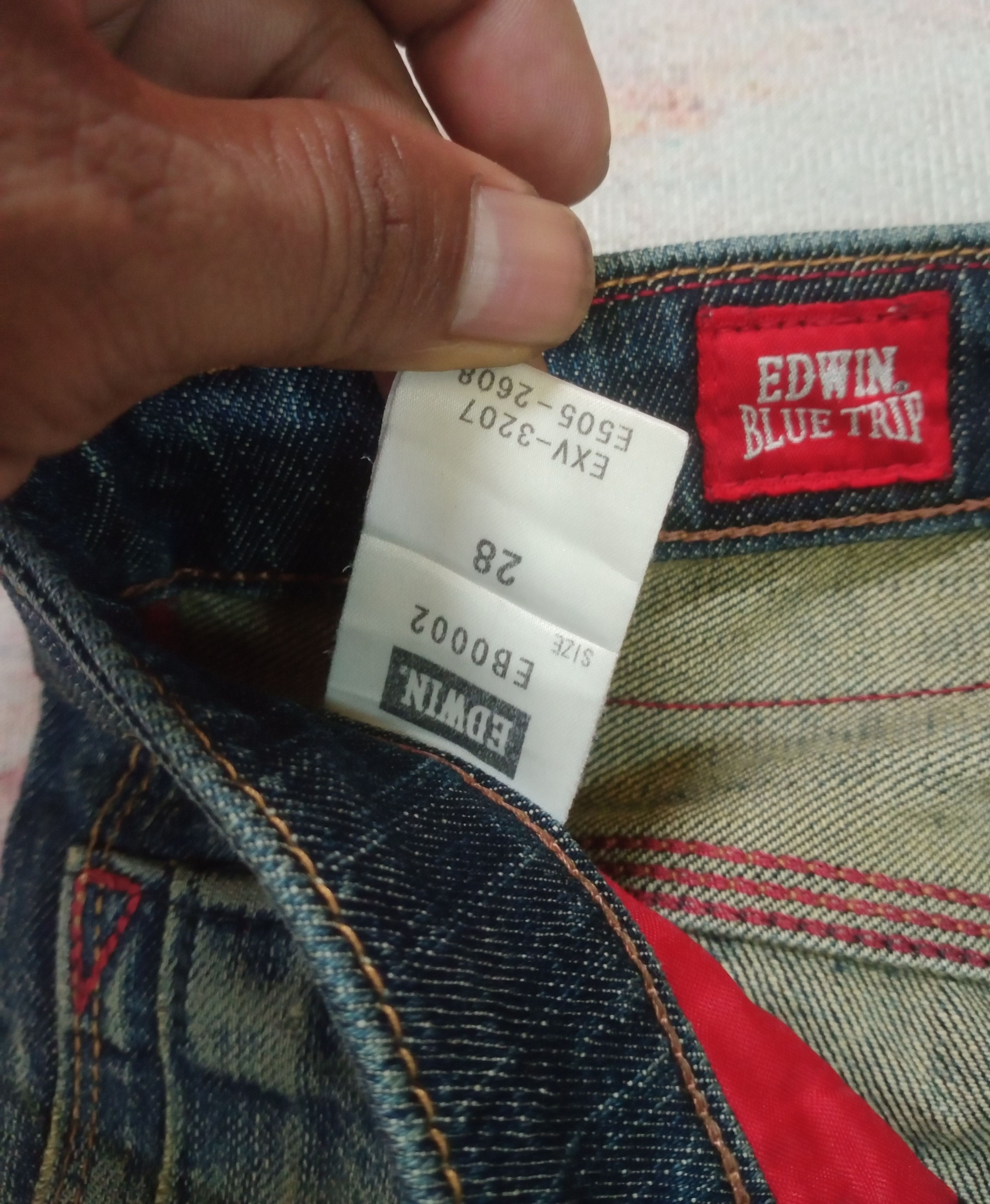 Edwin Rare Vintage Edwin Blue Trip Distressed Jeans Denim Size US 30 / EU 46 - 13 Thumbnail