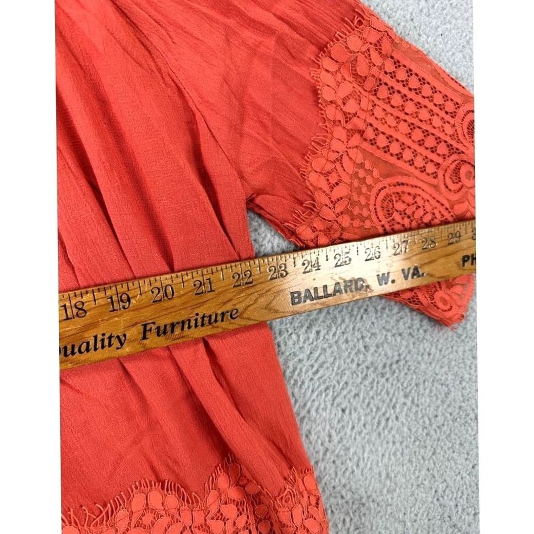 Olive Oliver Off Shoulder Shirt Womens Large Salmon Lace V-Neck Blouse NEW Size L / US 10 / IT 46 - 7 Thumbnail