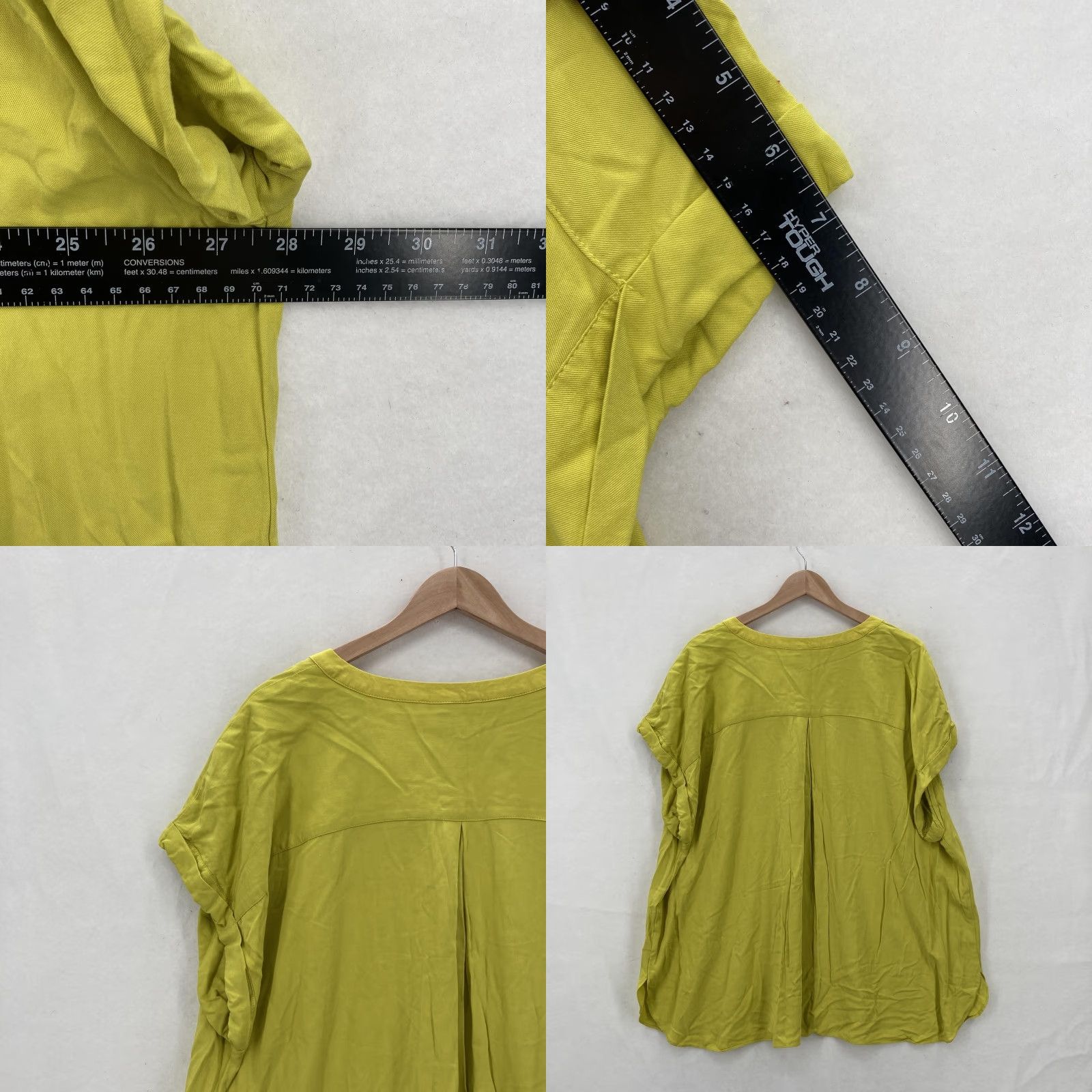 Vintage ROSE + OLIVE Shirt Womens 3X Green Henley Short Sleeve Tunic Rayon Plus Flowy Size XXL / US 16-18 / IT 52-54 - 8 Thumbnail