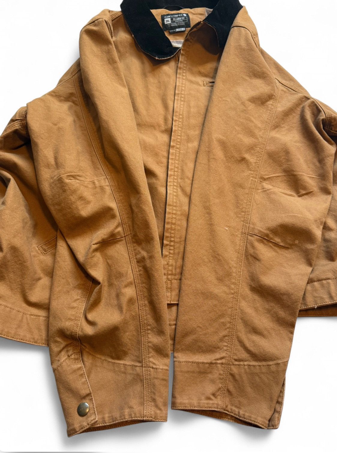 Carhartt Carhartt Relaxed Fit BRN Men’s XL Lined Corduroy Collar Size US XXL / EU 58 / 5 - 2 Thumbnail