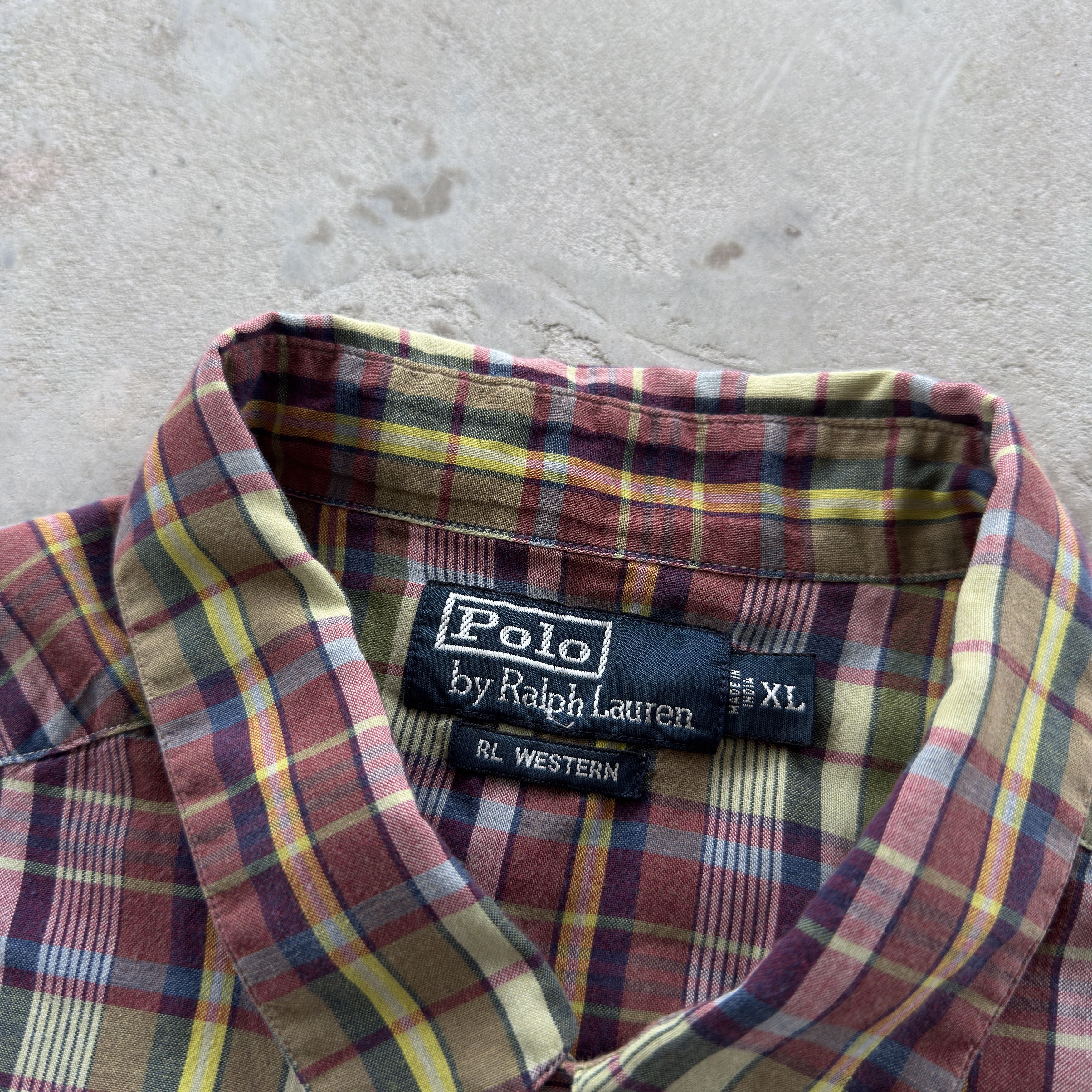 Polo Ralph Lauren 90s Polo Ralph Lauren RL Western Short Sleeve Plaid Shirt Size US M / EU 48-50 / 2 - 6 Thumbnail