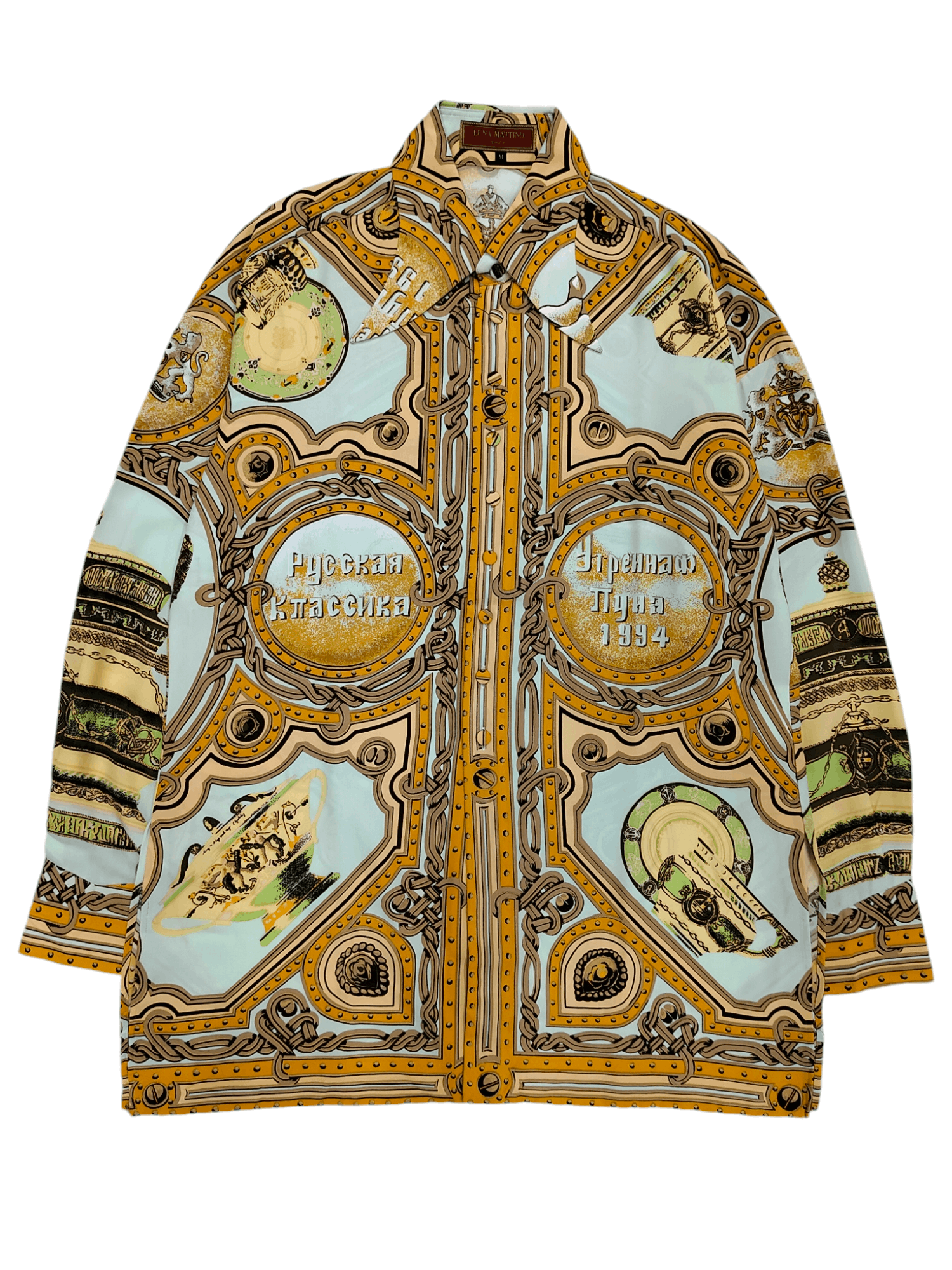 RARE🔥Vtg Luna Martino🔥 Art Graphic Long Shirt Shirts Button Ups 