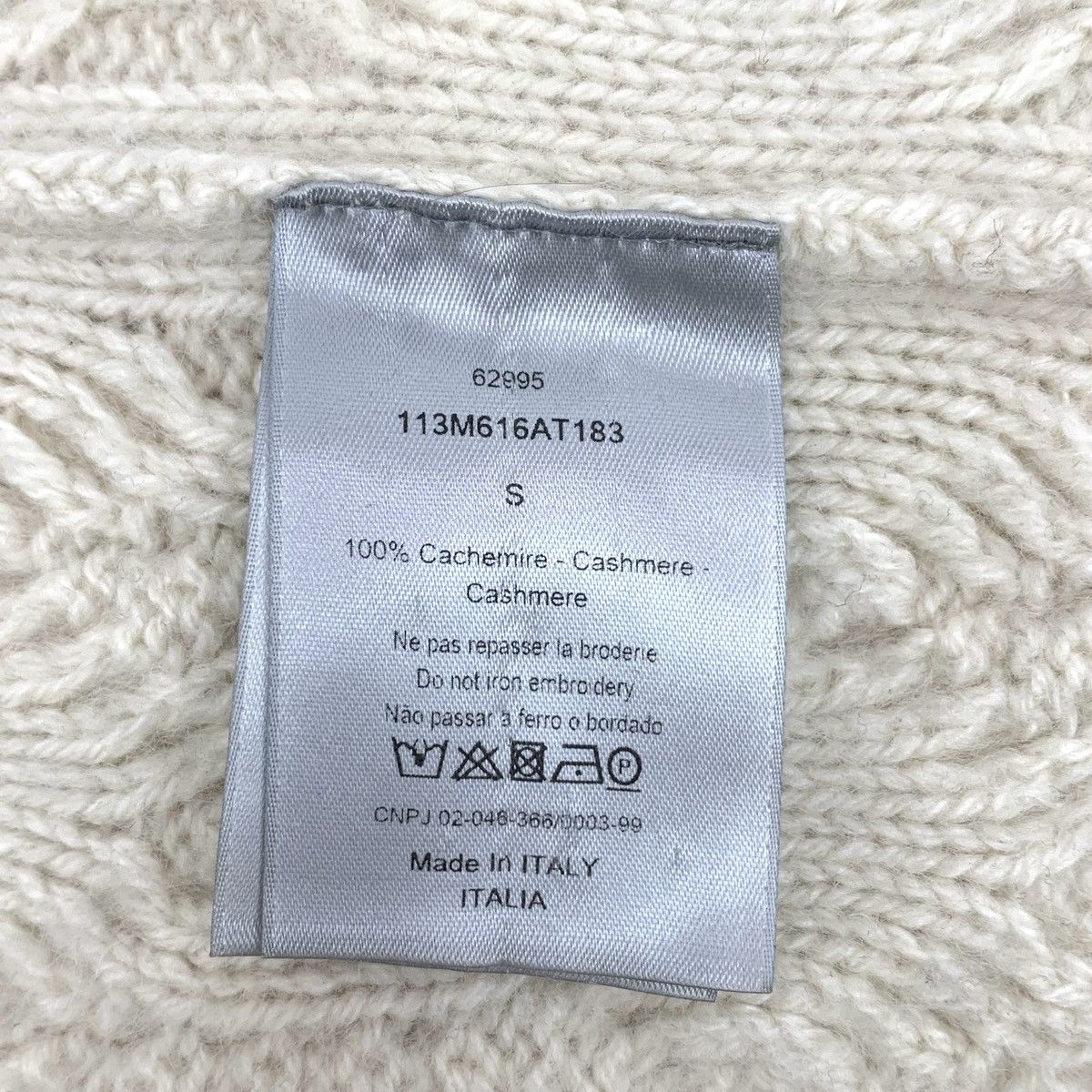 Dior Dior Cable Knit Cashmere Long Sleeve Sweater K26WX Size US S / EU 44-46 / 1 - 7 Thumbnail
