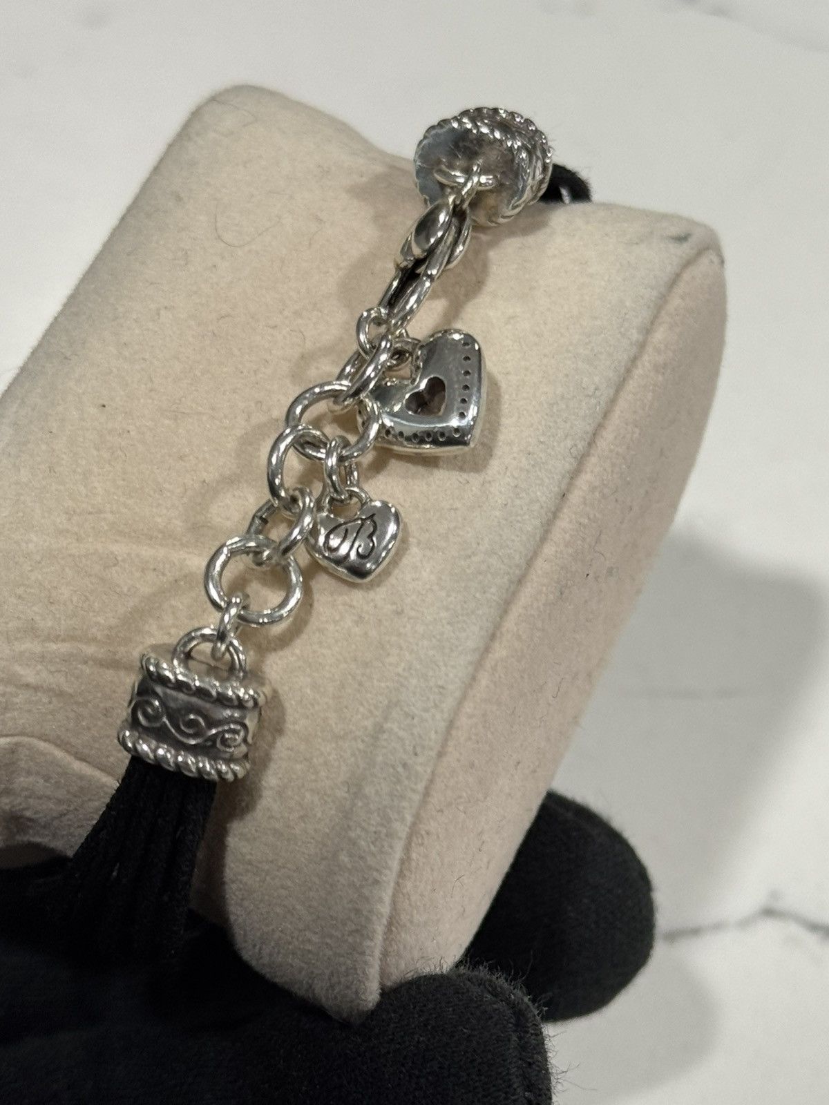 Brighton Brighton Heritage Heart Corded Bracelet Sterling Silver Size ONE SIZE - 12 Thumbnail