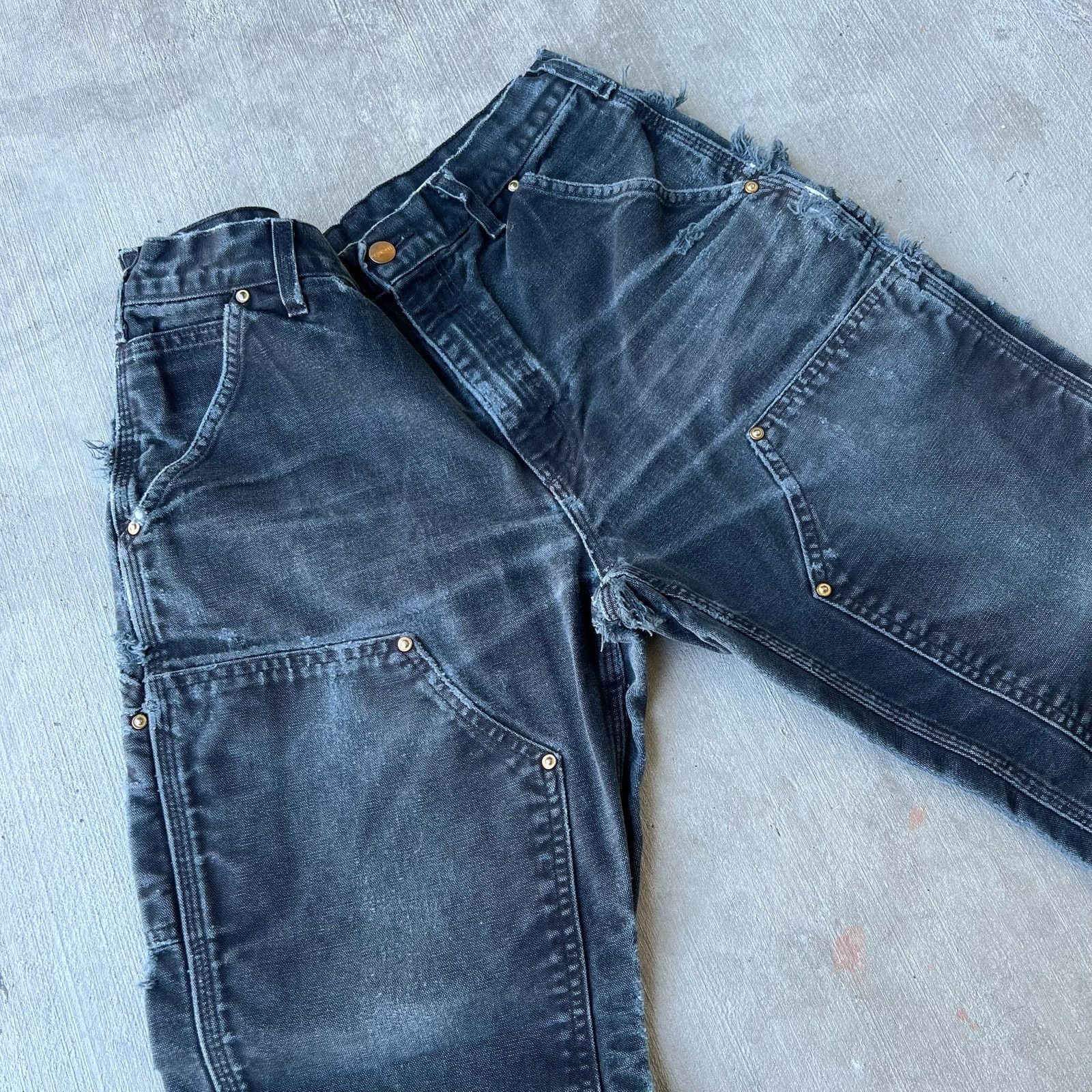 Carhartt × Vintage Carhartt black faded double knee work wear carpenter pants Size US 29 - 10 Thumbnail