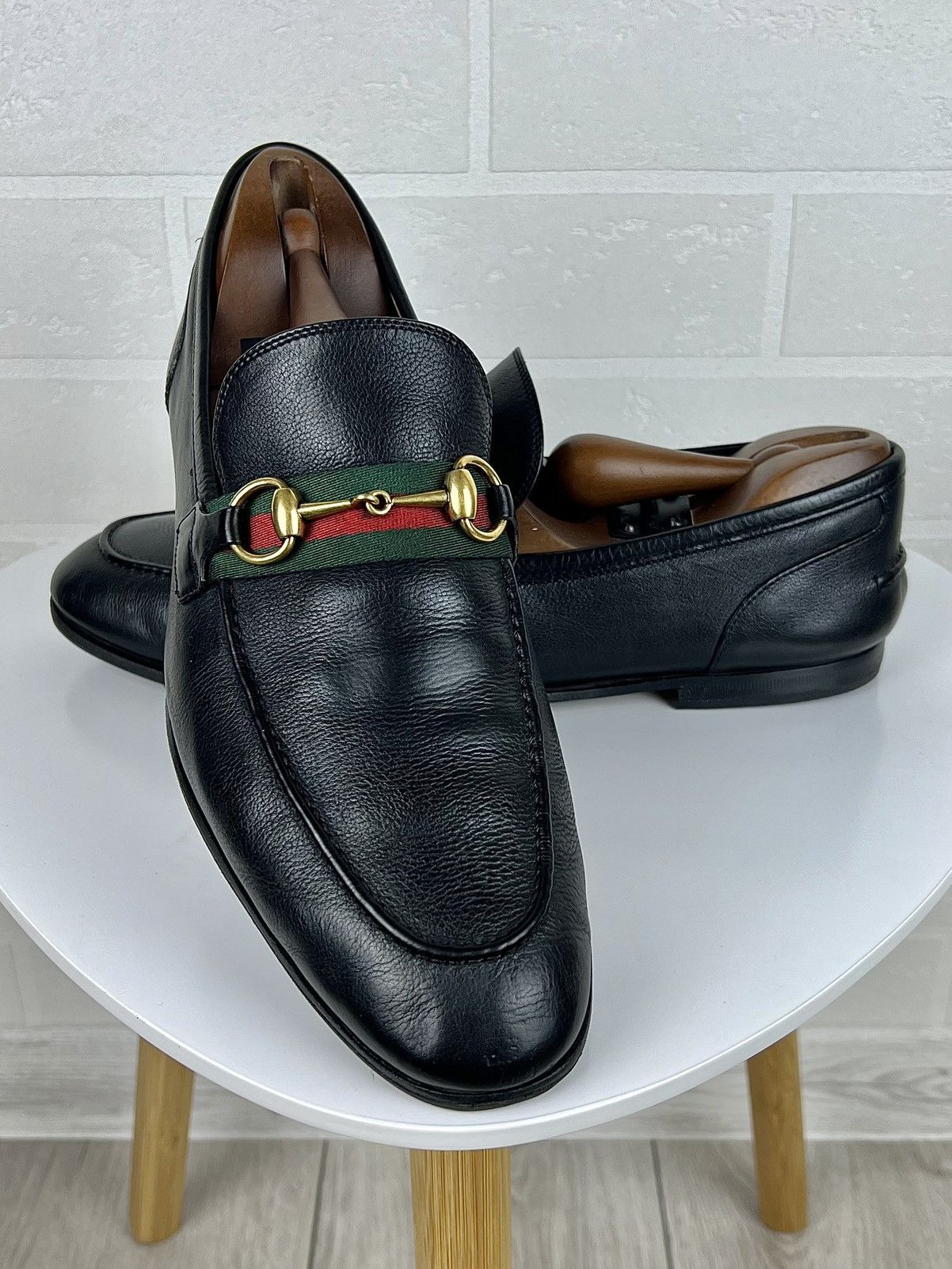 Gucci GUCCI Loafers Leather Shoes Jordaan Horsebit GG Web