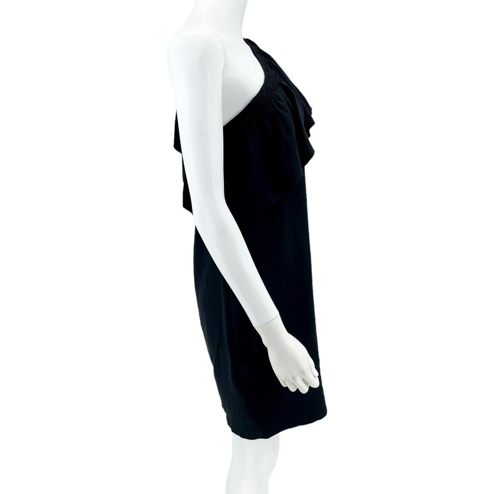 Madewell Madewell Mini Black Asymmetrical Off Shoulder Ruffle Dress 4 Size S / US 4 / IT 40 - 6 Thumbnail