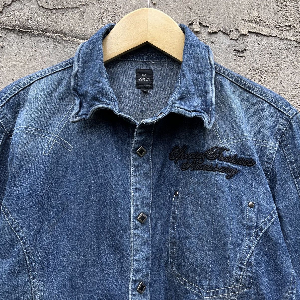 Japanese Brand Semantic design Biker shirt Blue indigo Hidden Pocket Size US L / EU 52-54 / 3 - 2 Thumbnail