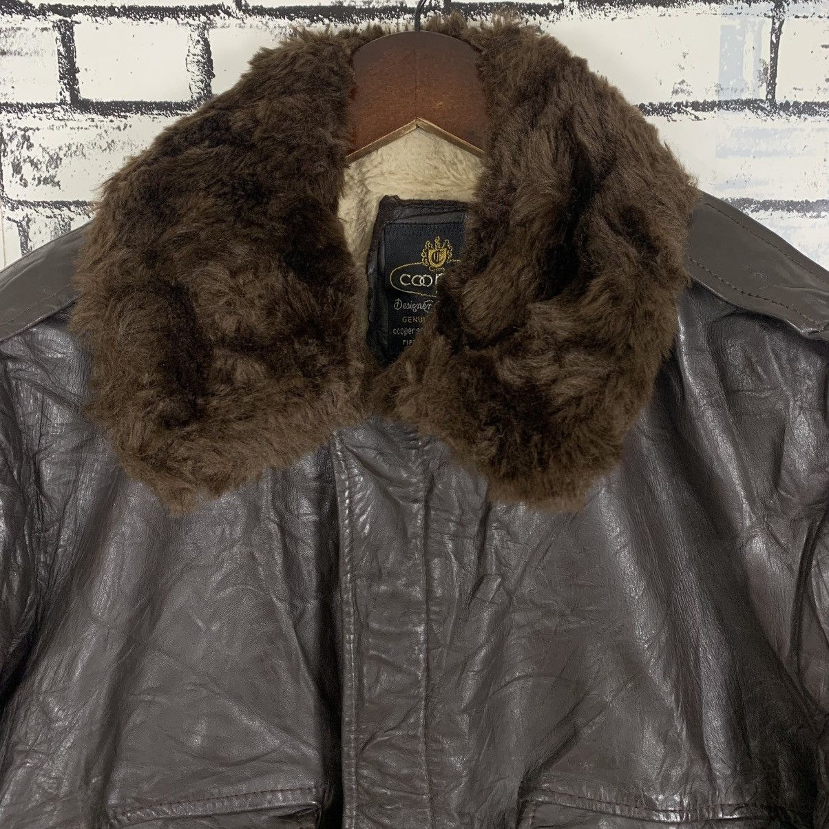 Genuine Leather Vintage Cooper Genuine Leather Jacket Sherpa Bomber Jacket Size US M / EU 48-50 / 2 - 2 Thumbnail