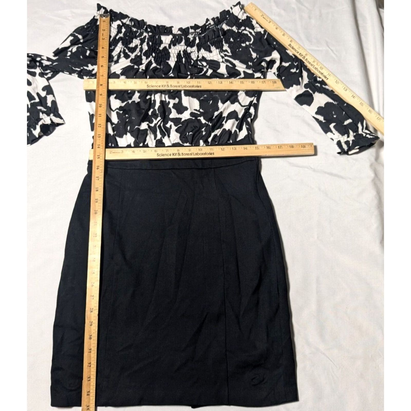 Vintage INC INTERNATIONAL CONCEPTS Women M Black White Floral Sheath Dress Size M / US 6-8 / IT 42-44 - 7 Thumbnail