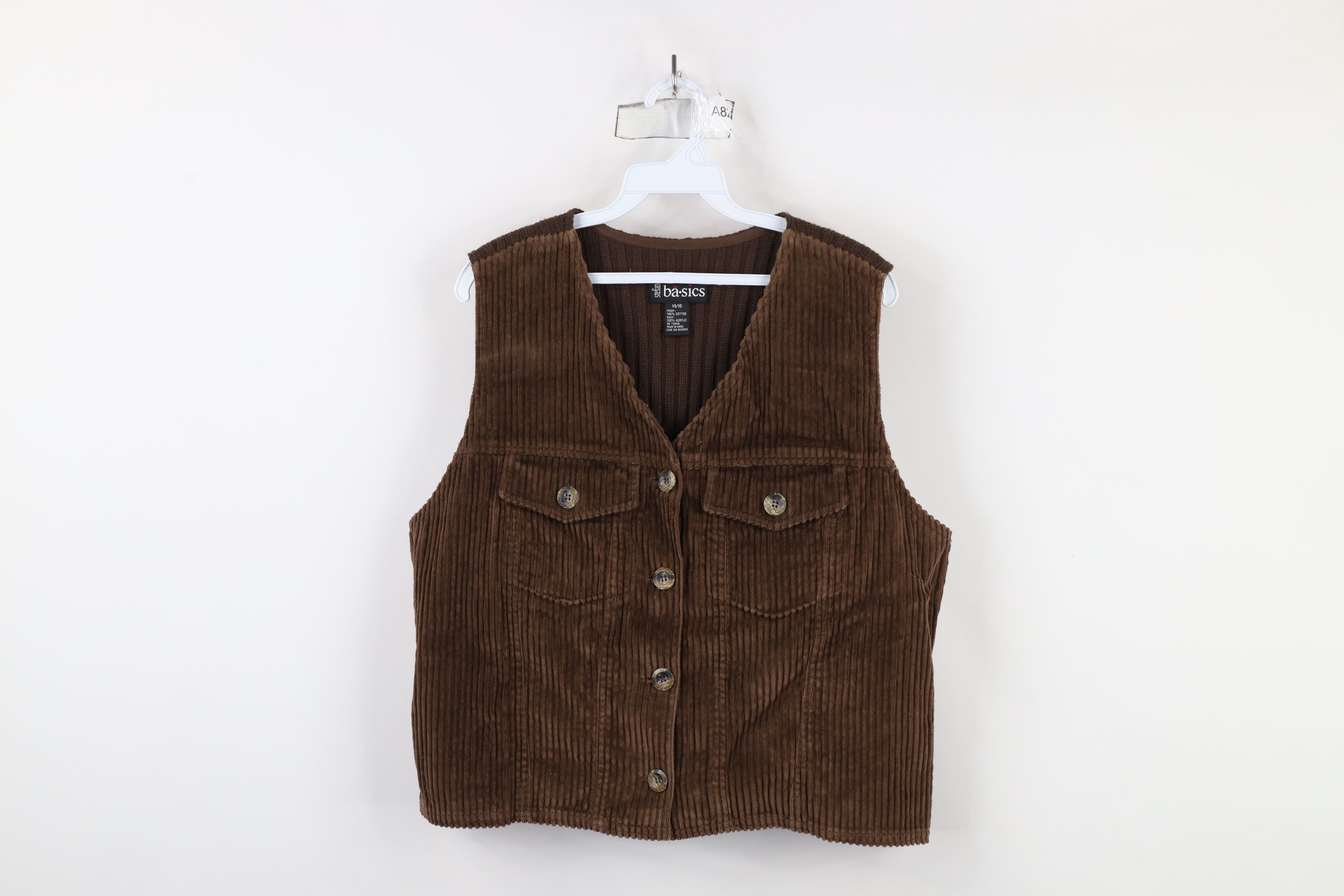 Vintage Vintage 90s Streetwear Corduroy Button Vest Jacket Brown Size XL / US 12-14 / IT 48-50 - 1 Thumbnail