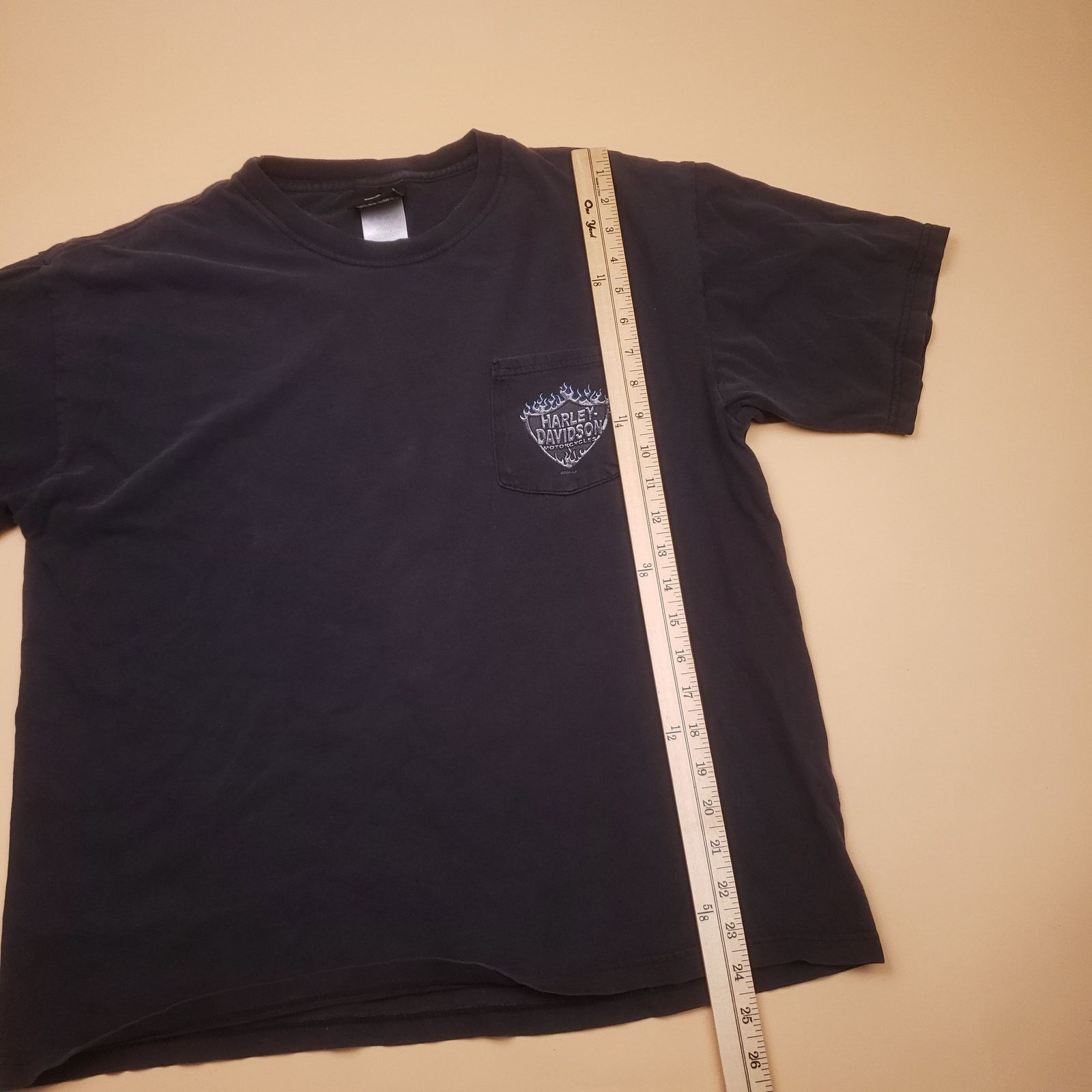 Harley Davidson y2k Harley Davidson Motorcycles Flames Pocket T Shirt Mens L Size US L / EU 52-54 / 3 - 12 Thumbnail