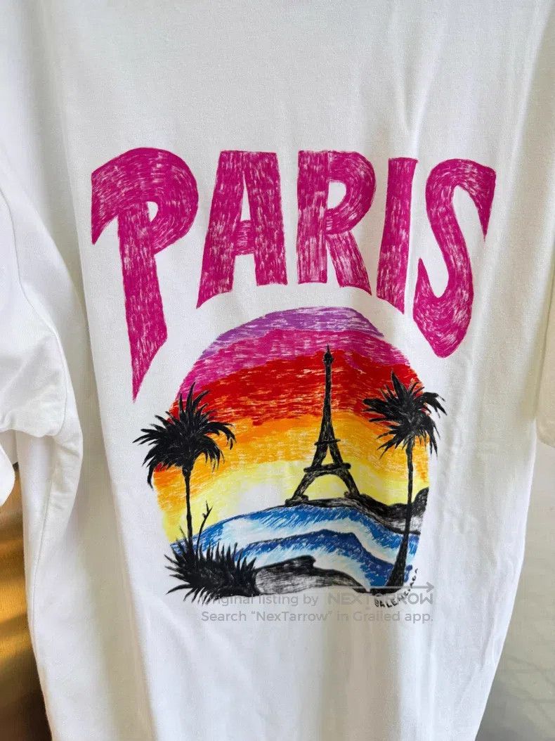Balenciaga Balenciaga Palm Tree and Tower Printed T-Shirt Size US XXS / EU 40 - 4 Thumbnail