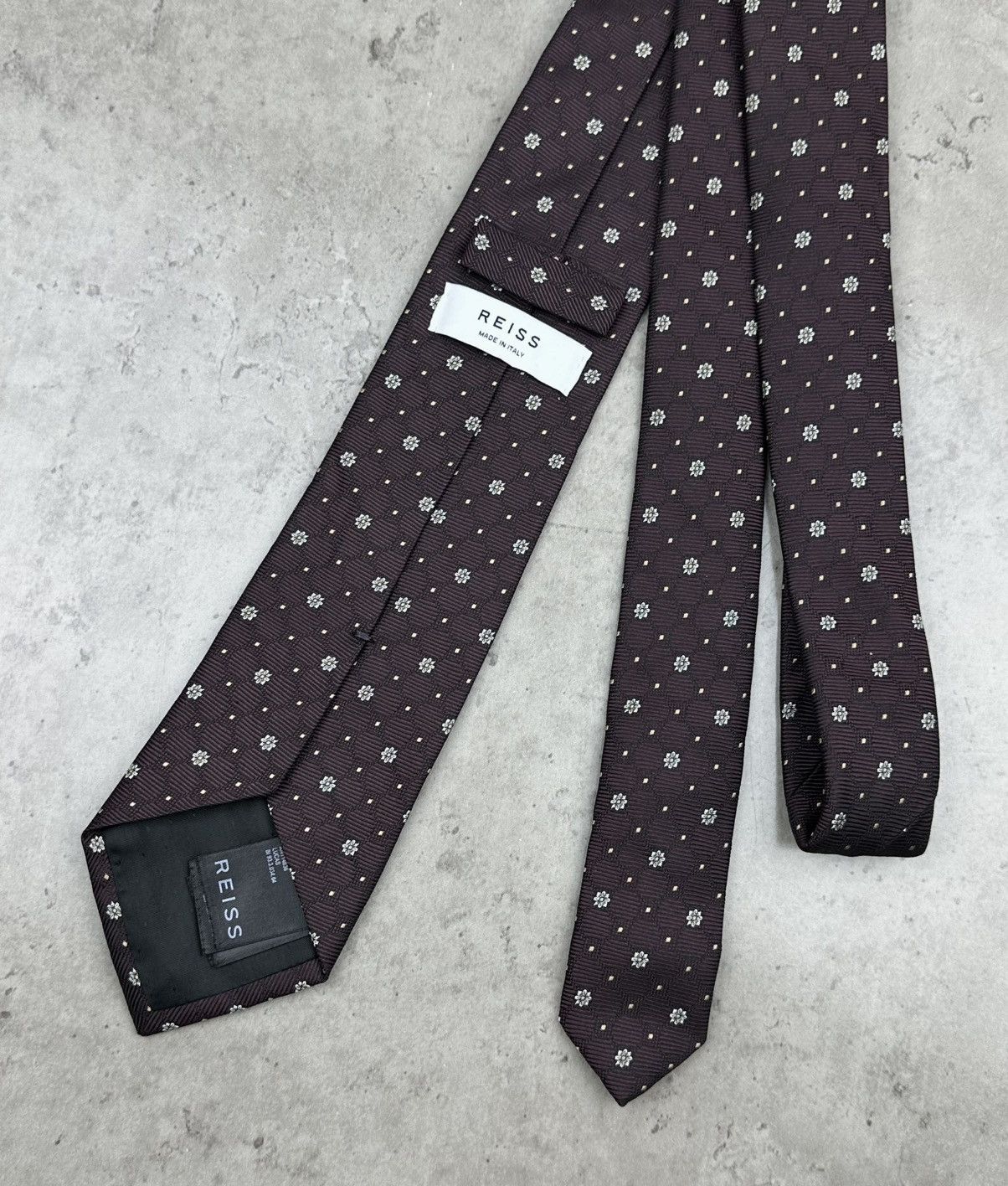 Reiss Reiss Floral Silk Tie - Made in Italy Designer Mens Necktie Size ONE SIZE - 5 Thumbnail