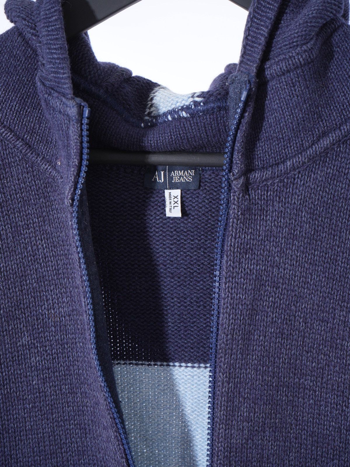 Giorgio Armani Armani Jeans Big Logo Wool Luxury Zip Hoodie fits L-XL Size US XXL / EU 58 / 5 - 4 Thumbnail