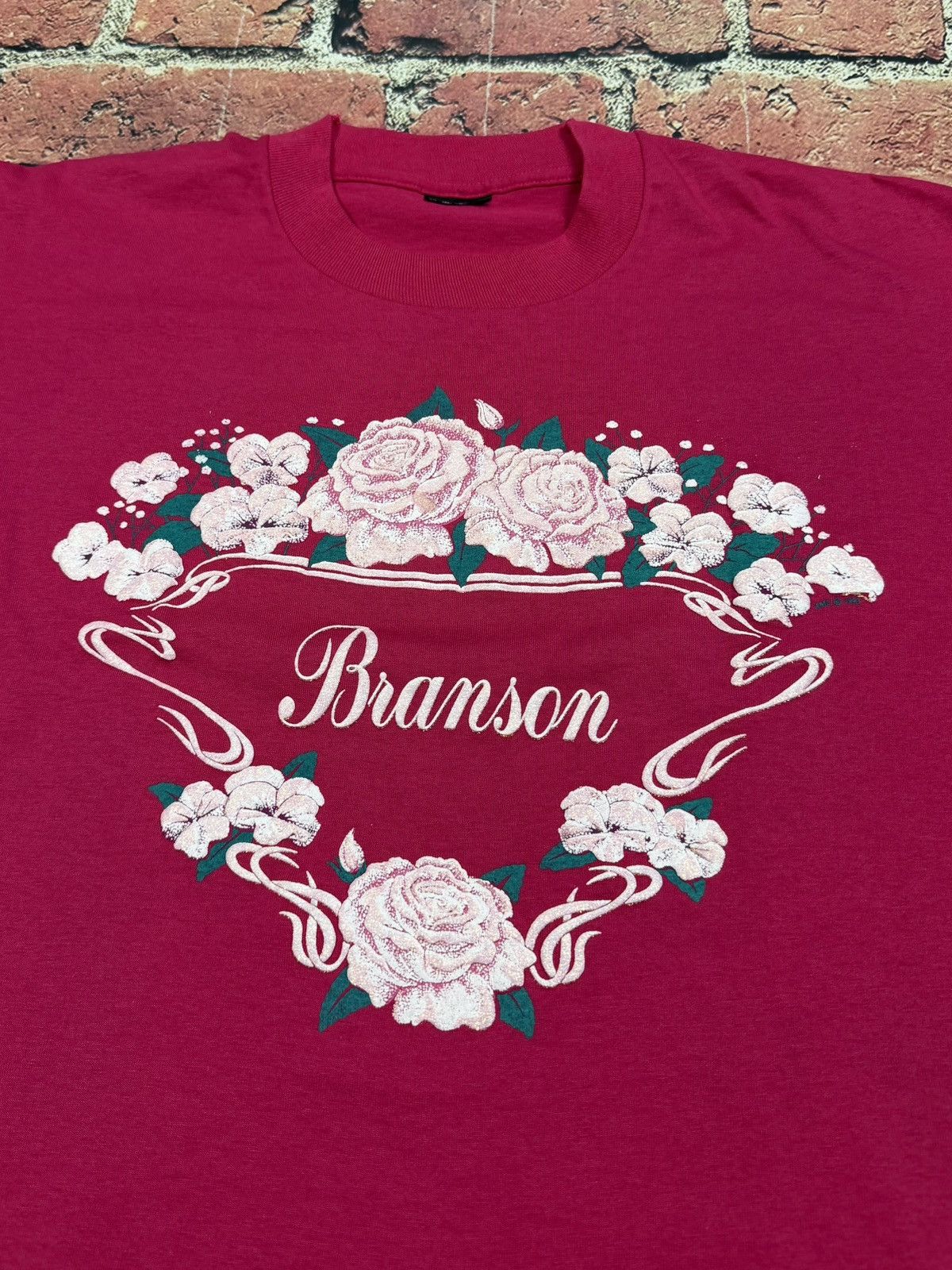 Fruit Of The Loom Vintage Branson Missouri Floral Rose Flower Single Stitch T Size US XL / EU 56 / 4 - 1 Thumbnail