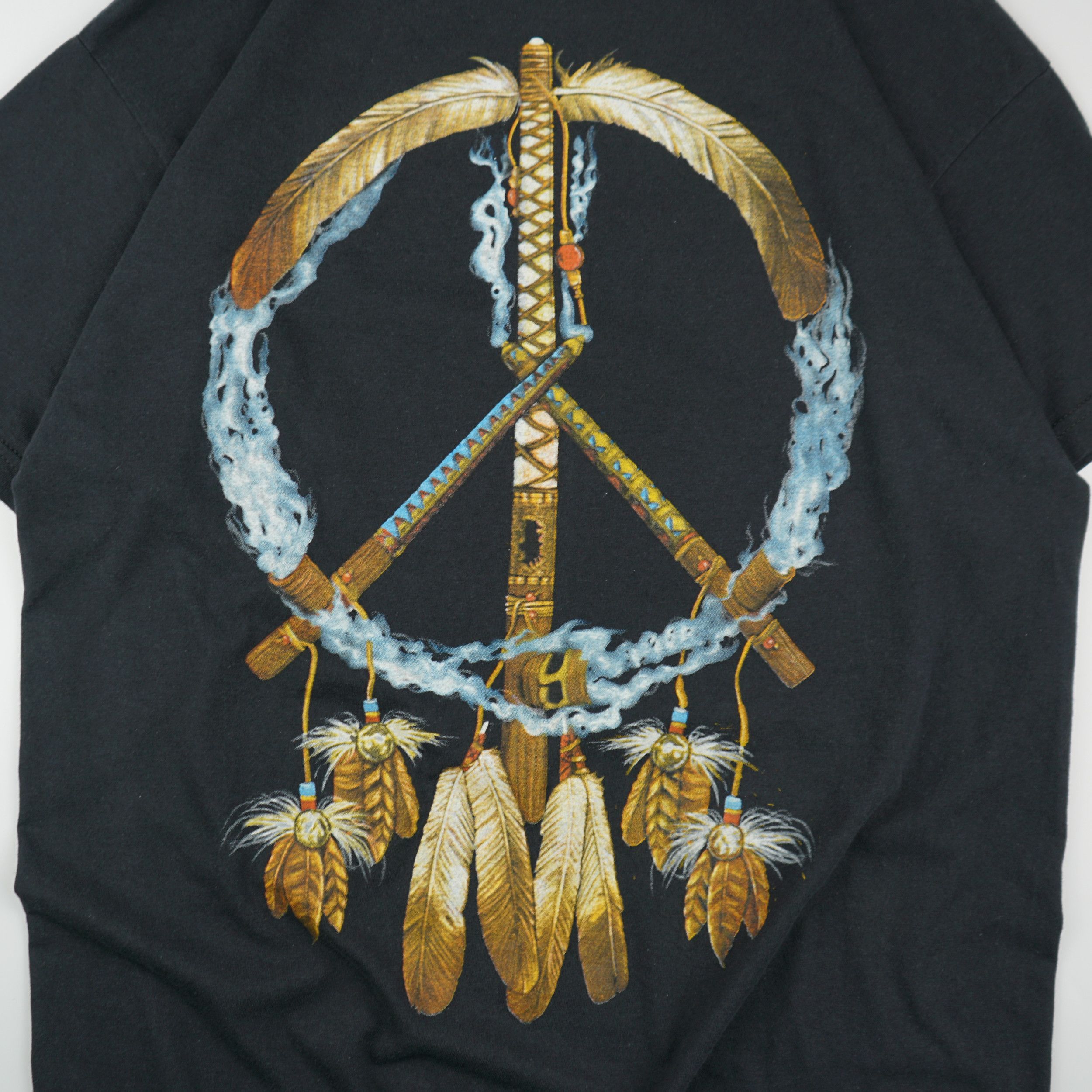 Band Tees × Vintage Vintage 90s Native American T-Shirt Size US L / EU 52-54 / 3 - 6 Thumbnail
