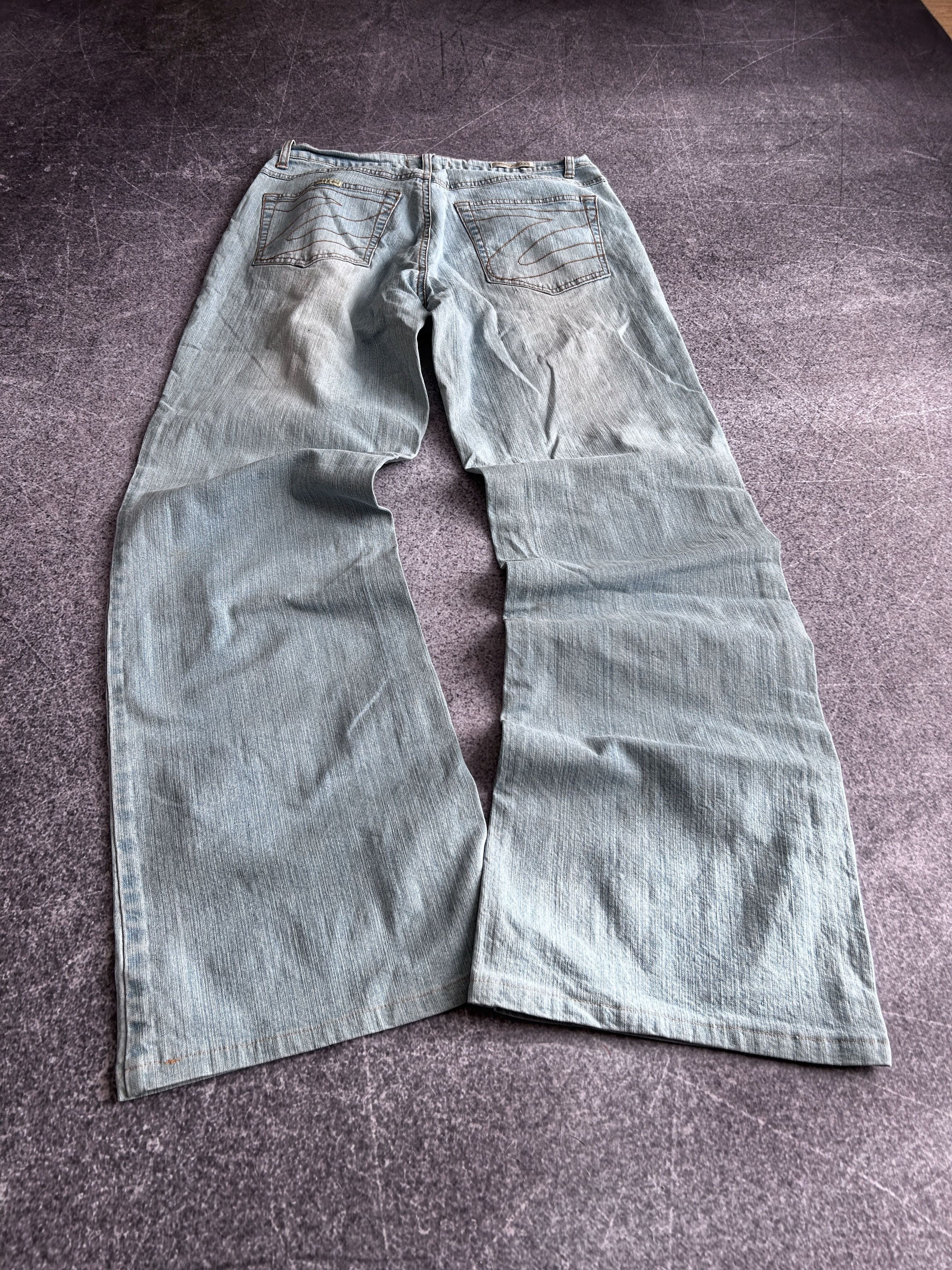 Designer VTG FLARED RICK OWENS STYLE STONE WASHED JEANS 90S Size US 30 / EU 46 - 2 Thumbnail