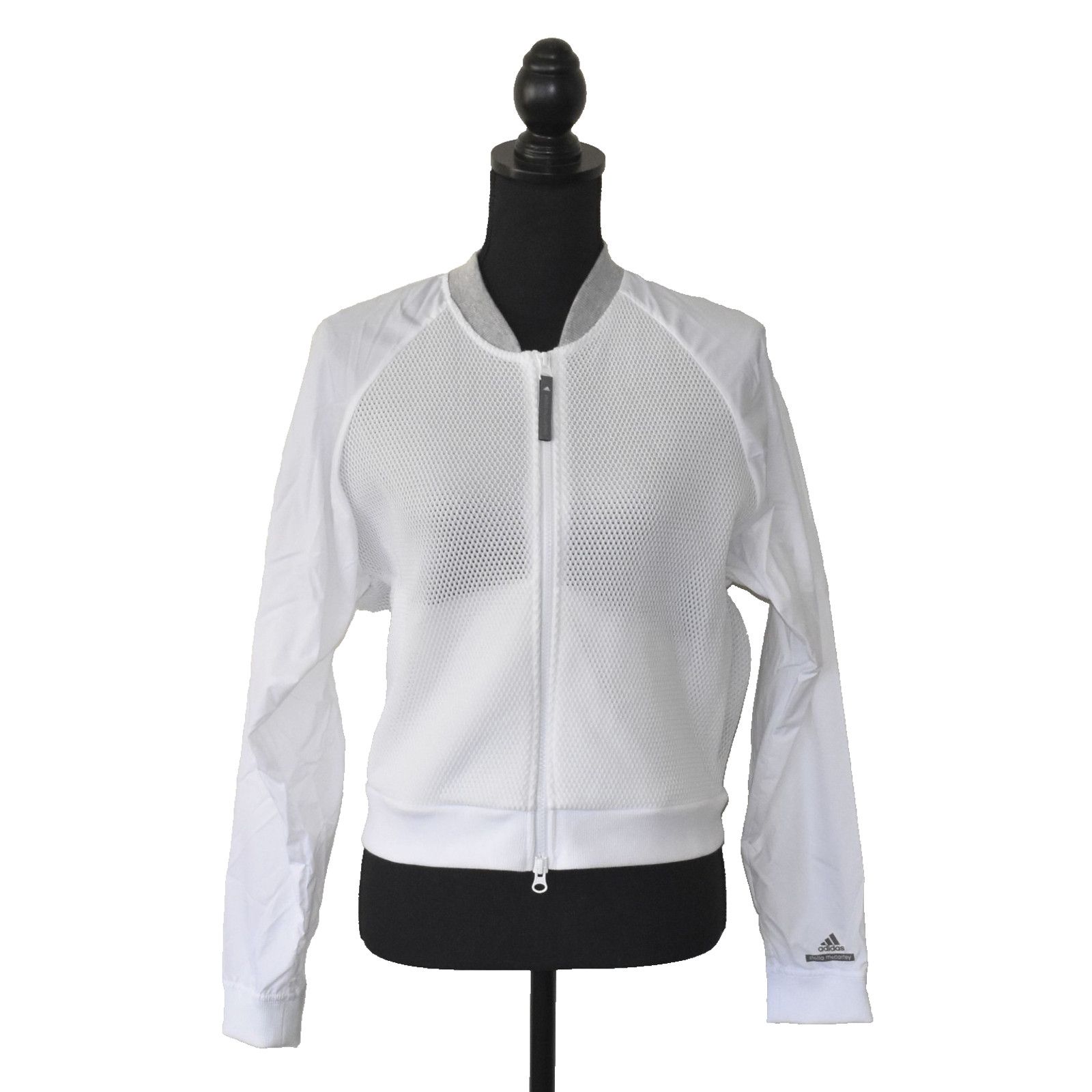 Adidas NEW ADIDAS X STELLA McCARTNEY White Mash Bomber Jacket Sz M Size M / US 6-8 / IT 42-44 - 2 Thumbnail