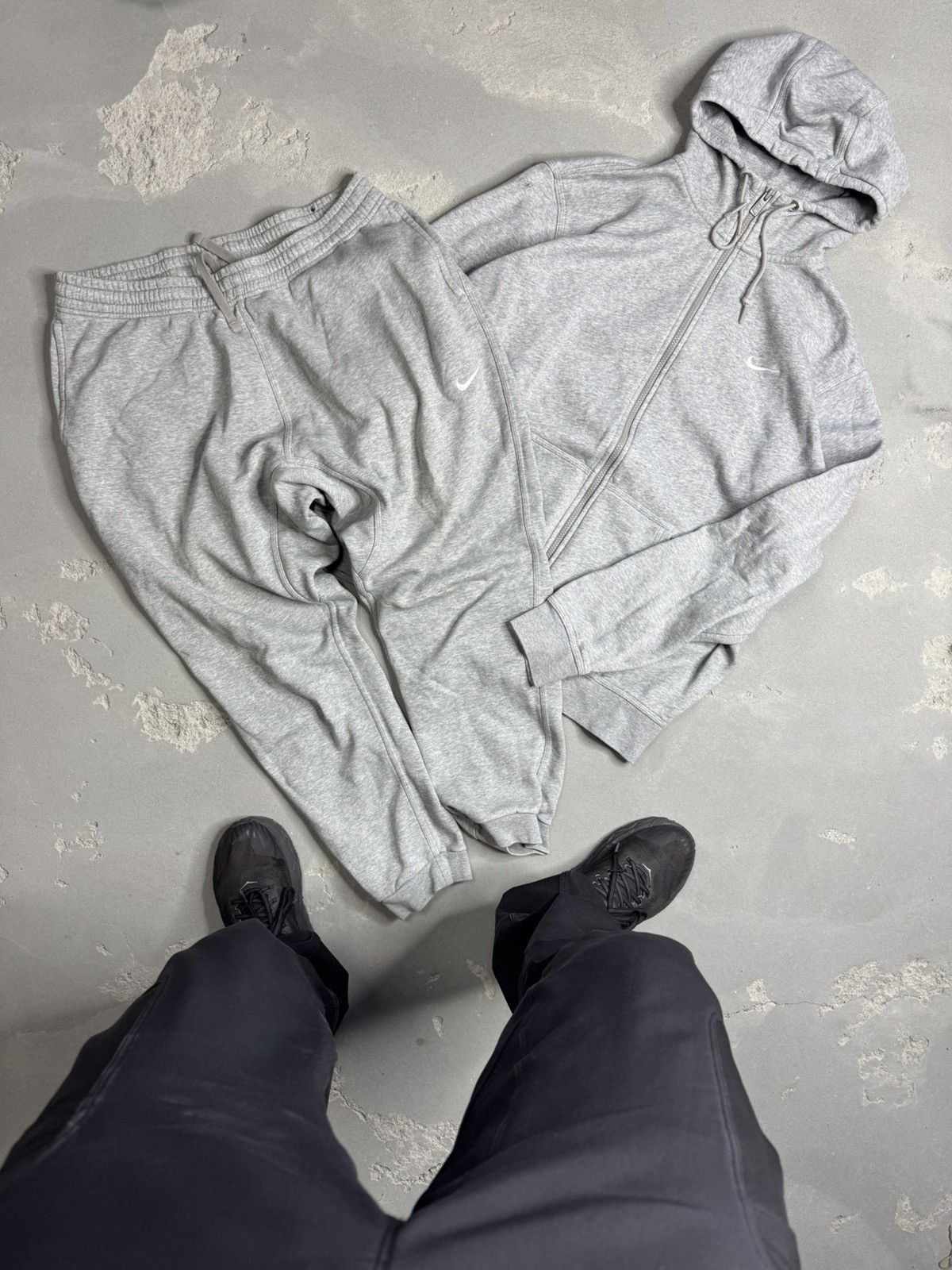 Vintage Nike Gray Cotton Baggy Tracksuit XL