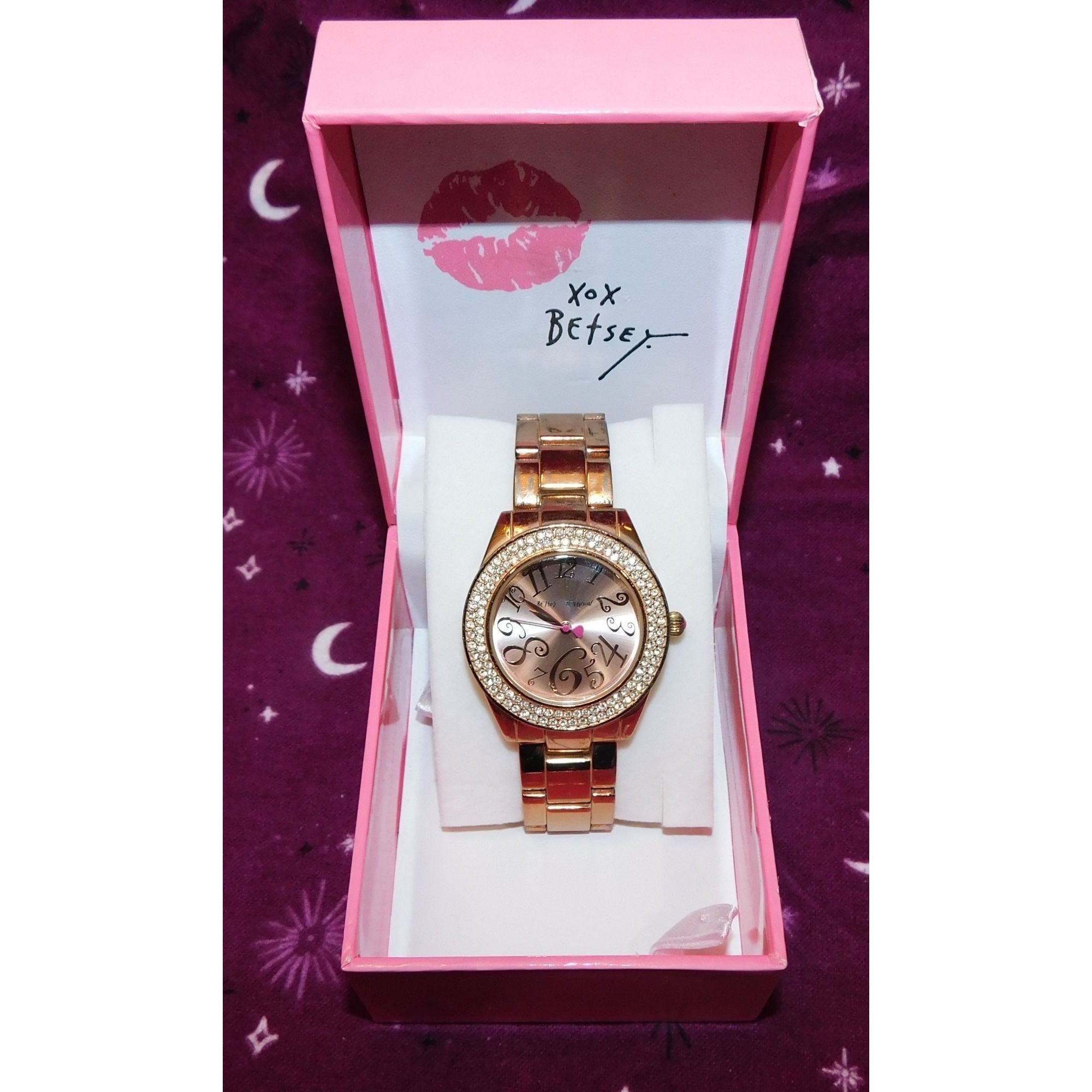 Betsey Johnson Betsey Johnson Rose Gold Rhinestone Watch Size ONE SIZE - 1 Thumbnail