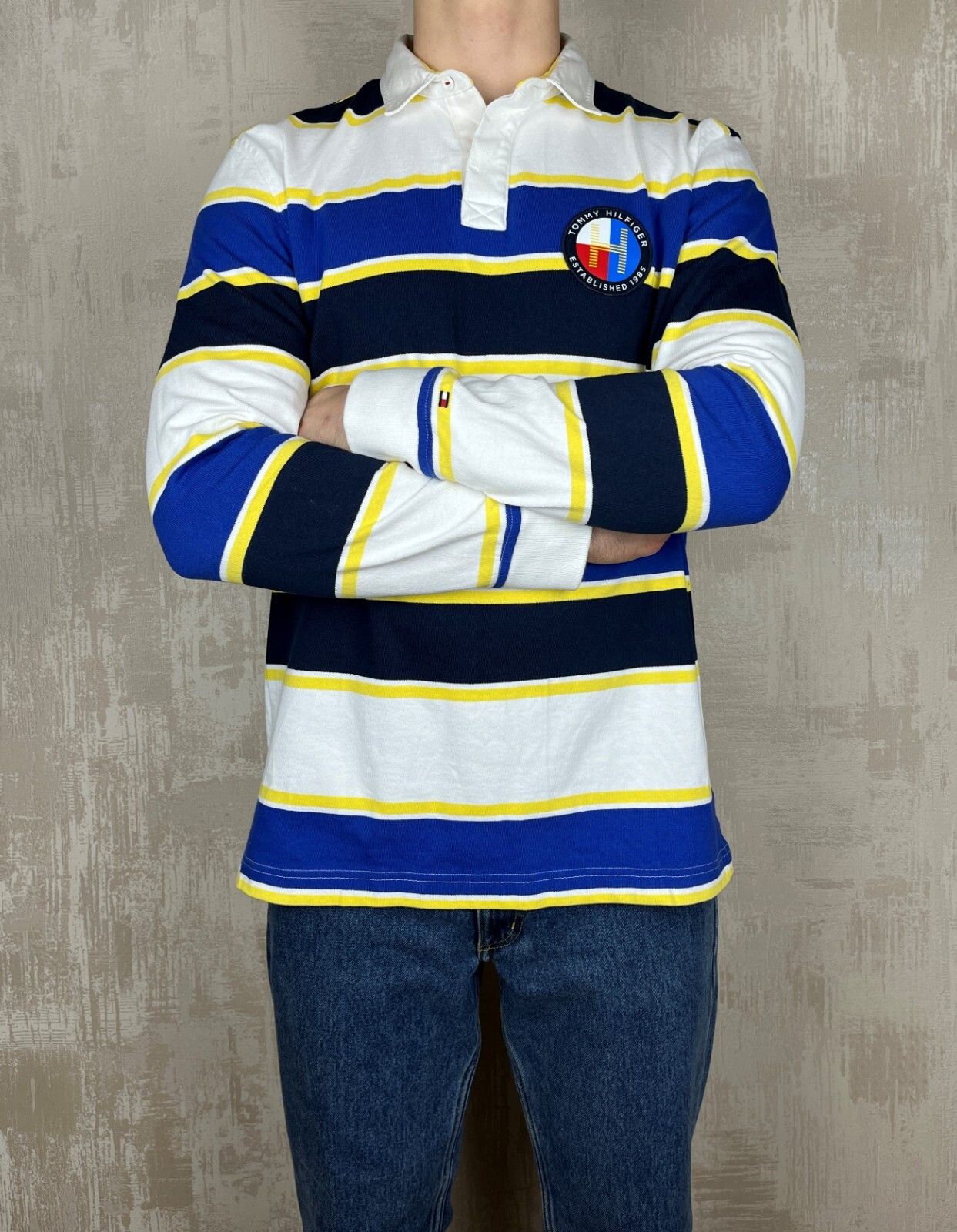 Tommy Hilfiger Tommy Hilfiger Multicolor Striped Rugby Polo Shirt Size US XL / EU 56 / 4 - 4 Thumbnail