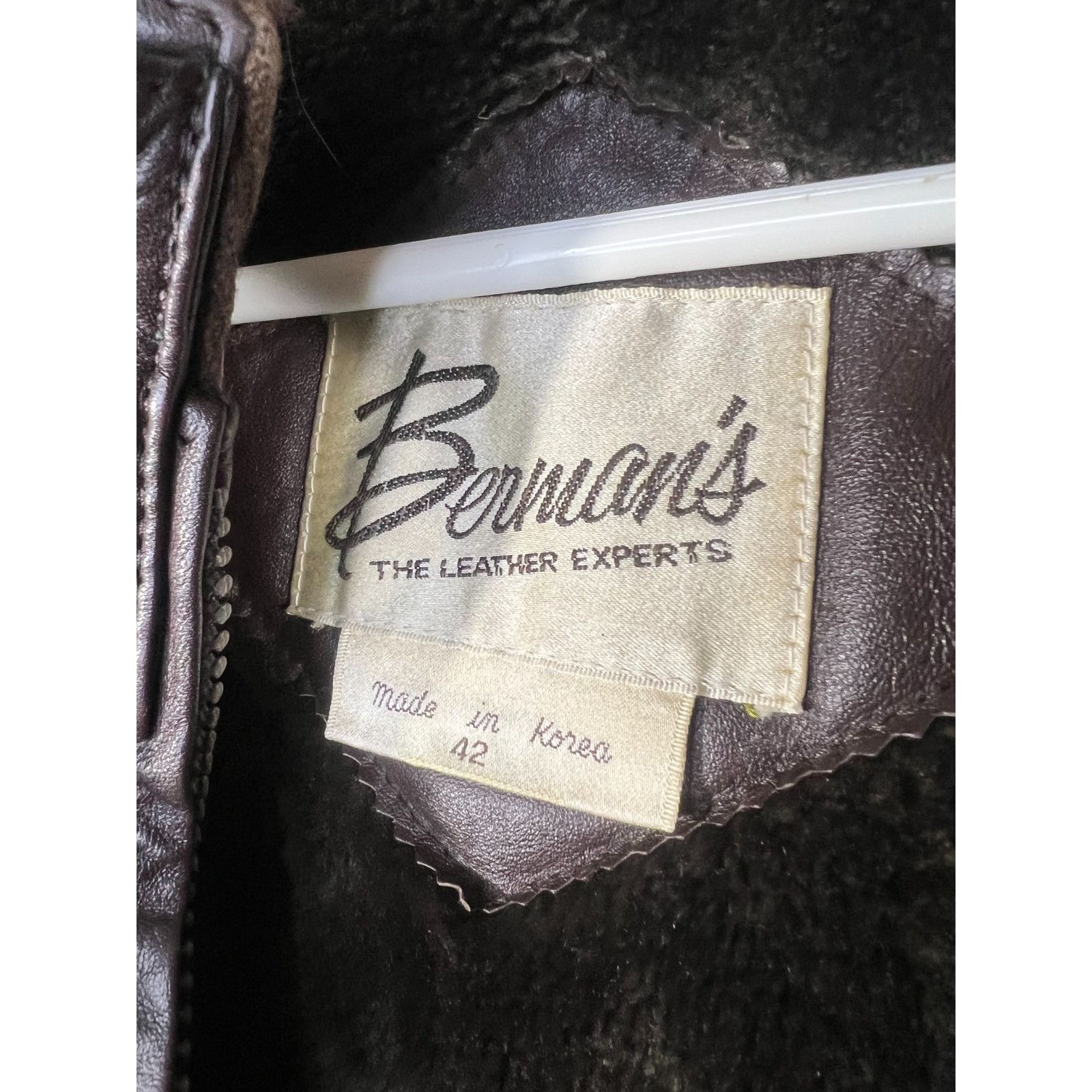 Other Vintage Berman's Leather Bomber Jacket mens sz 42 Fleece lin Size US M / EU 48-50 / 2 - 7 Thumbnail
