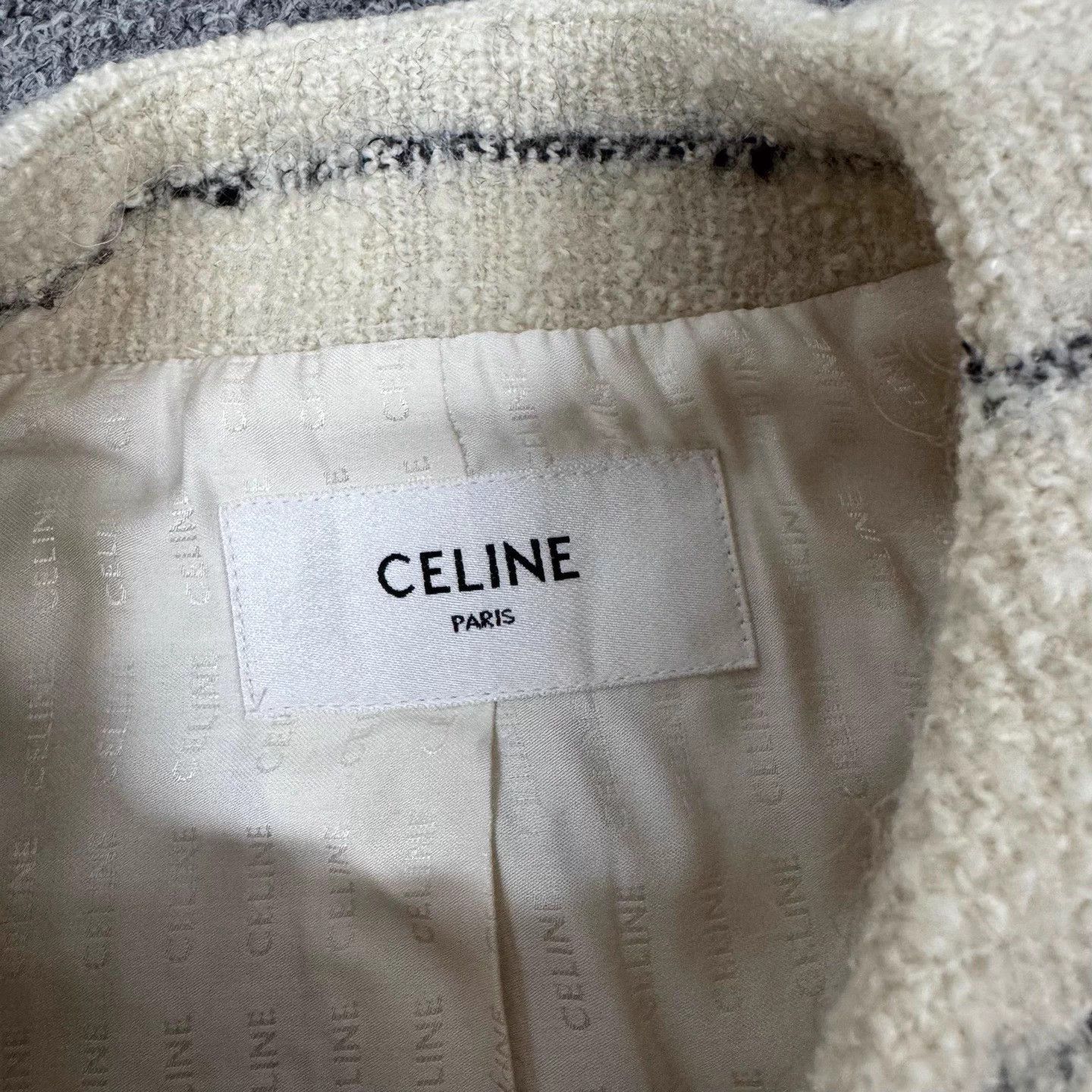 Celine Celine Classic Tweed Striped Gold Button Short Jacket Size XS / US 0-2 / IT 36-38 - 5 Thumbnail