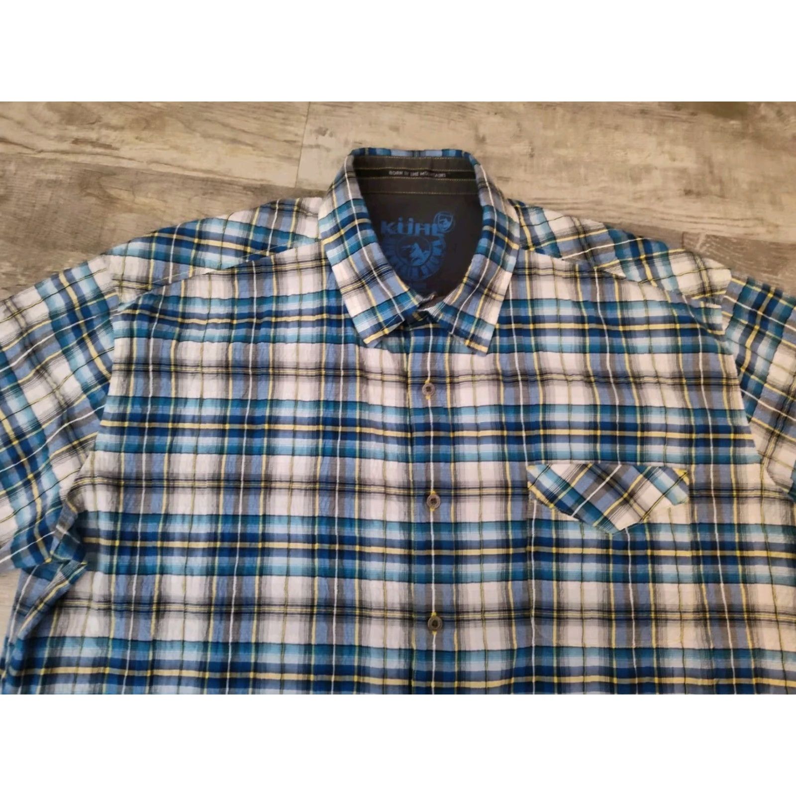 Vintage VINTAGE Kuhl Mountain Grown Mens Short Sleeve Shirt 2XL Blue Plaid Outdoor Hiking Size US XXL / EU 58 / 5 - 5 Thumbnail